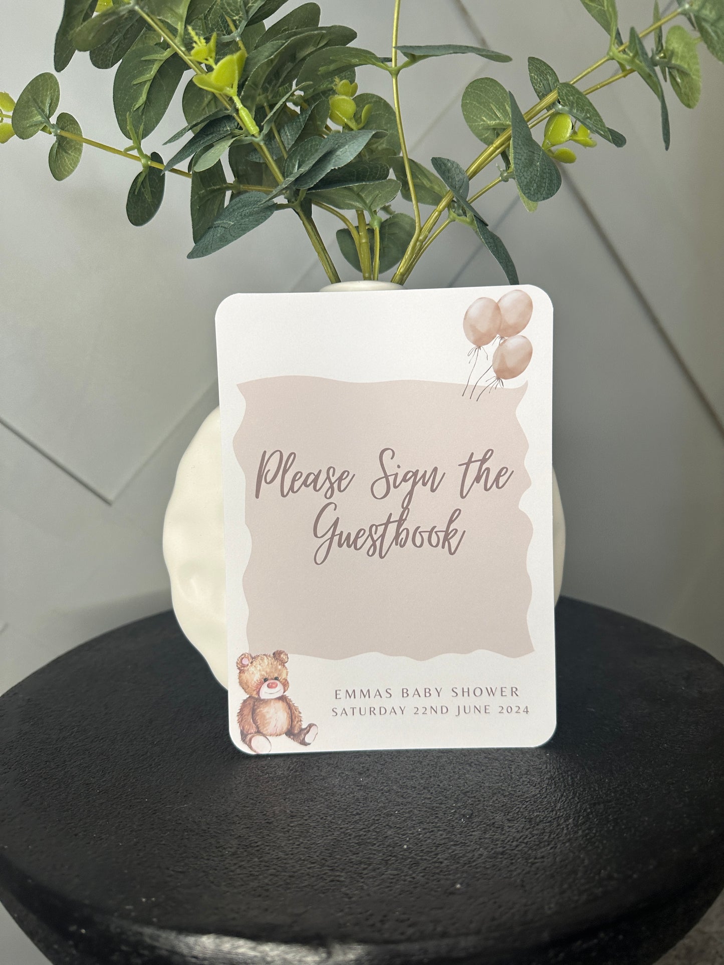 Teddy Bear Guest Book Sign- A4 or 5x7 Size