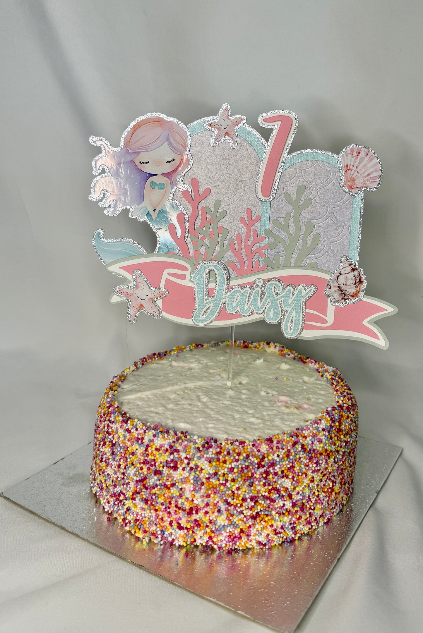Watercolour Mermaid Cake Topper