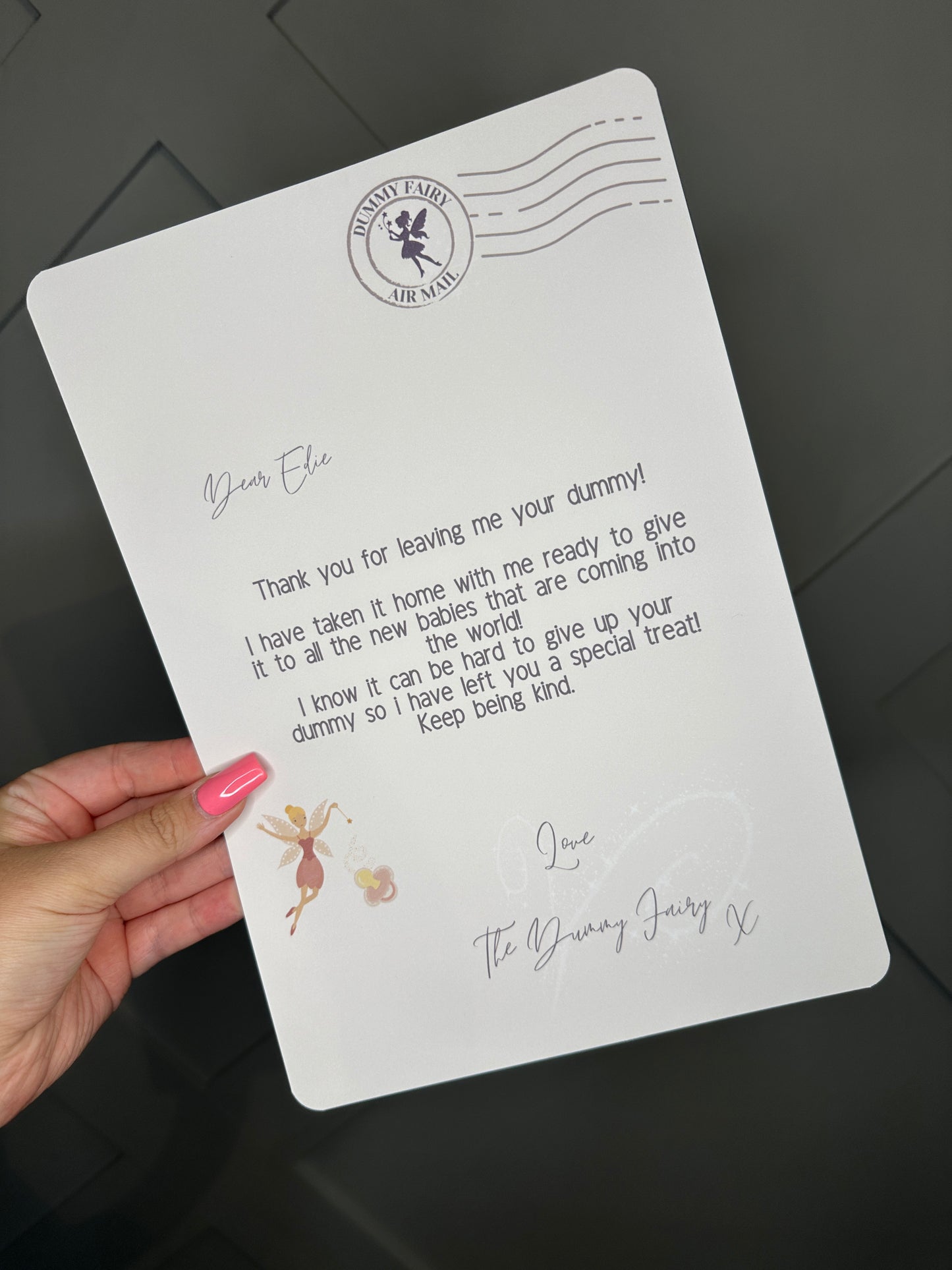 Personalised A4 Dummy Fairy Letter