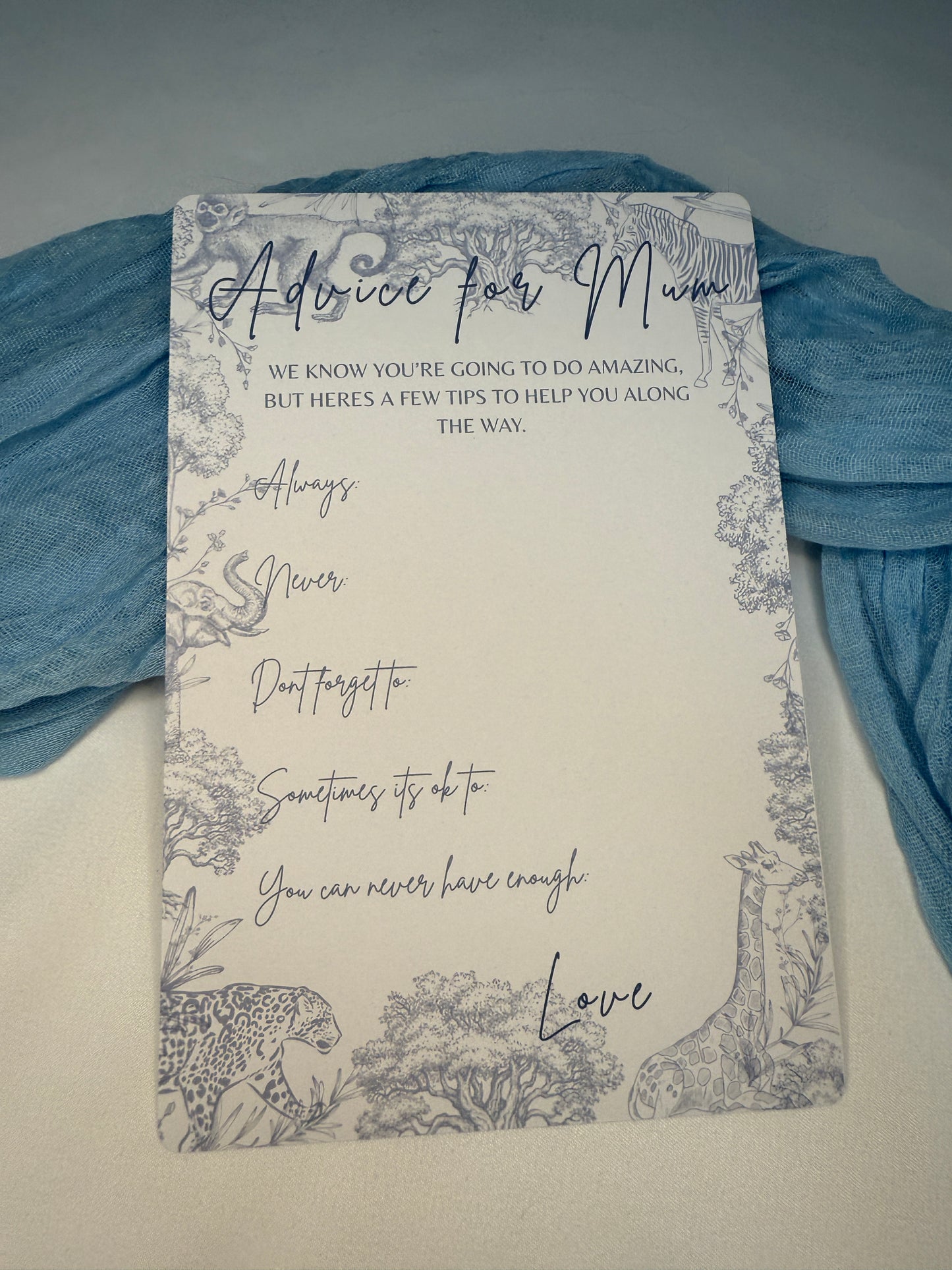 Blue Safari Advice for Mum Cards- Pack of 10
