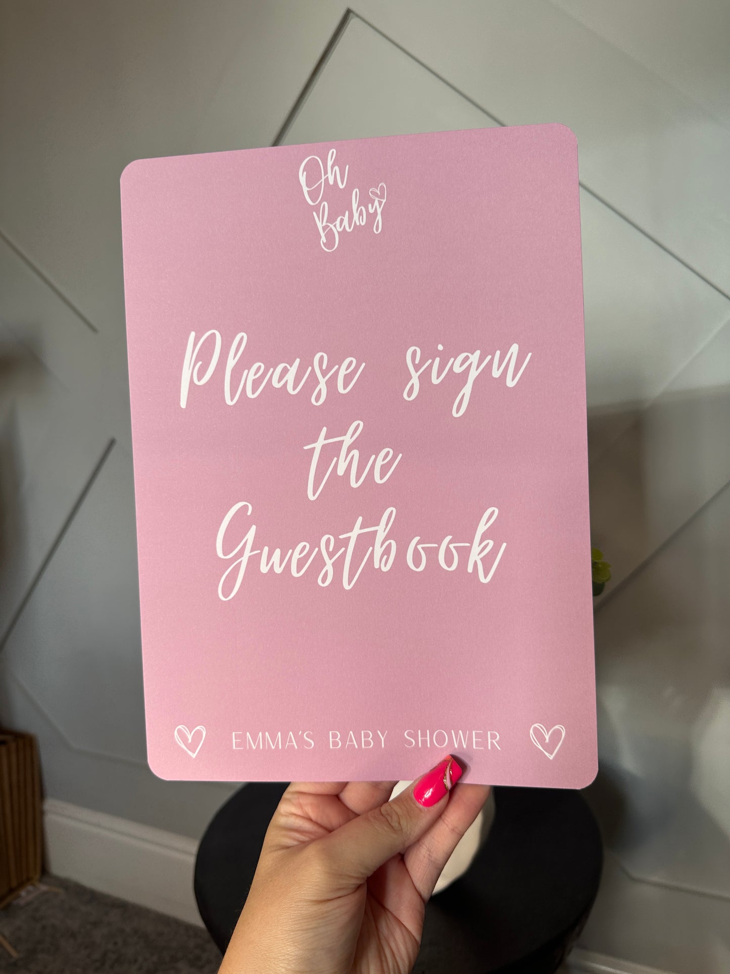 Pink A4 Guestbook Sign