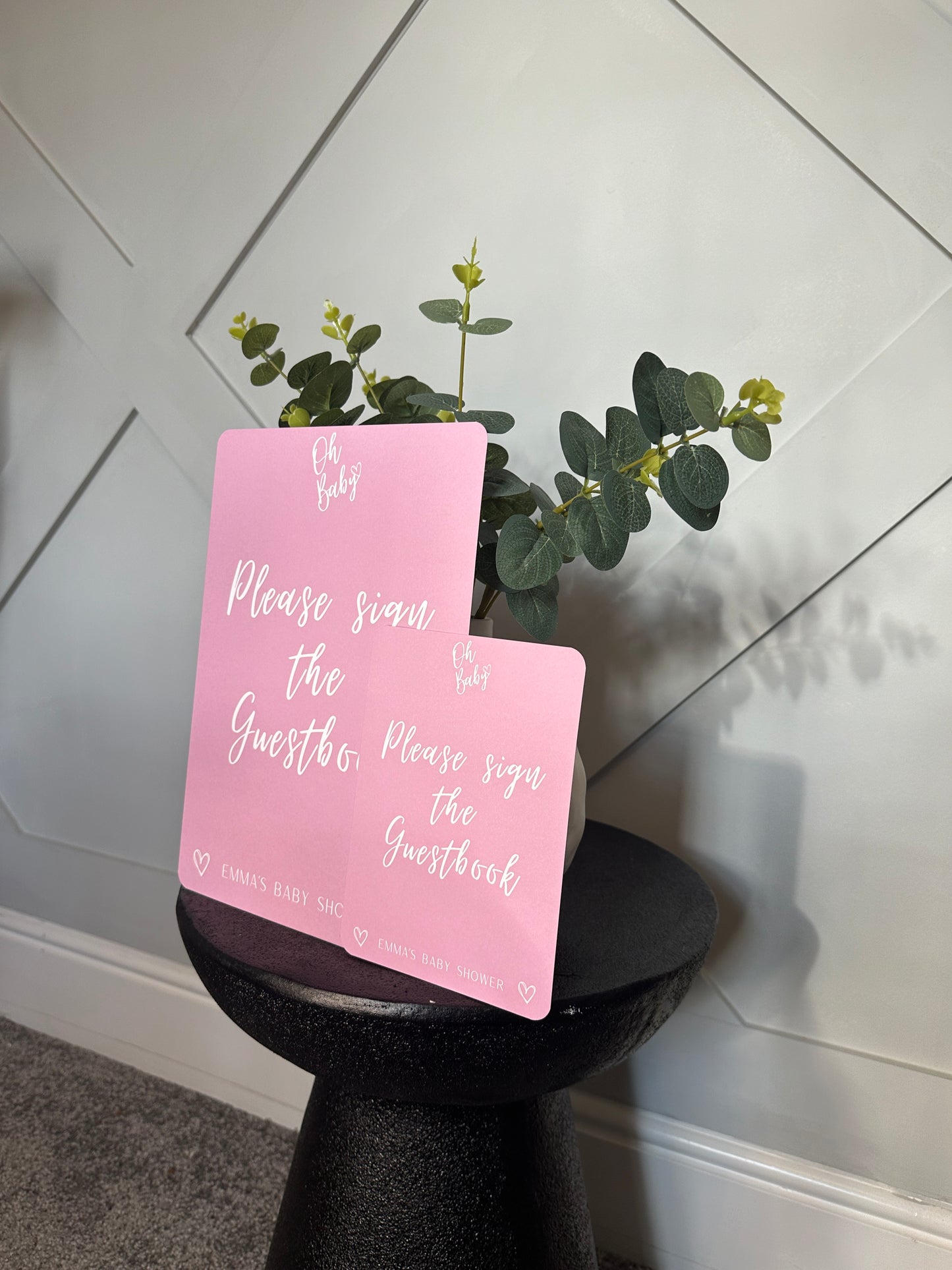 Pink A4 Guestbook Sign