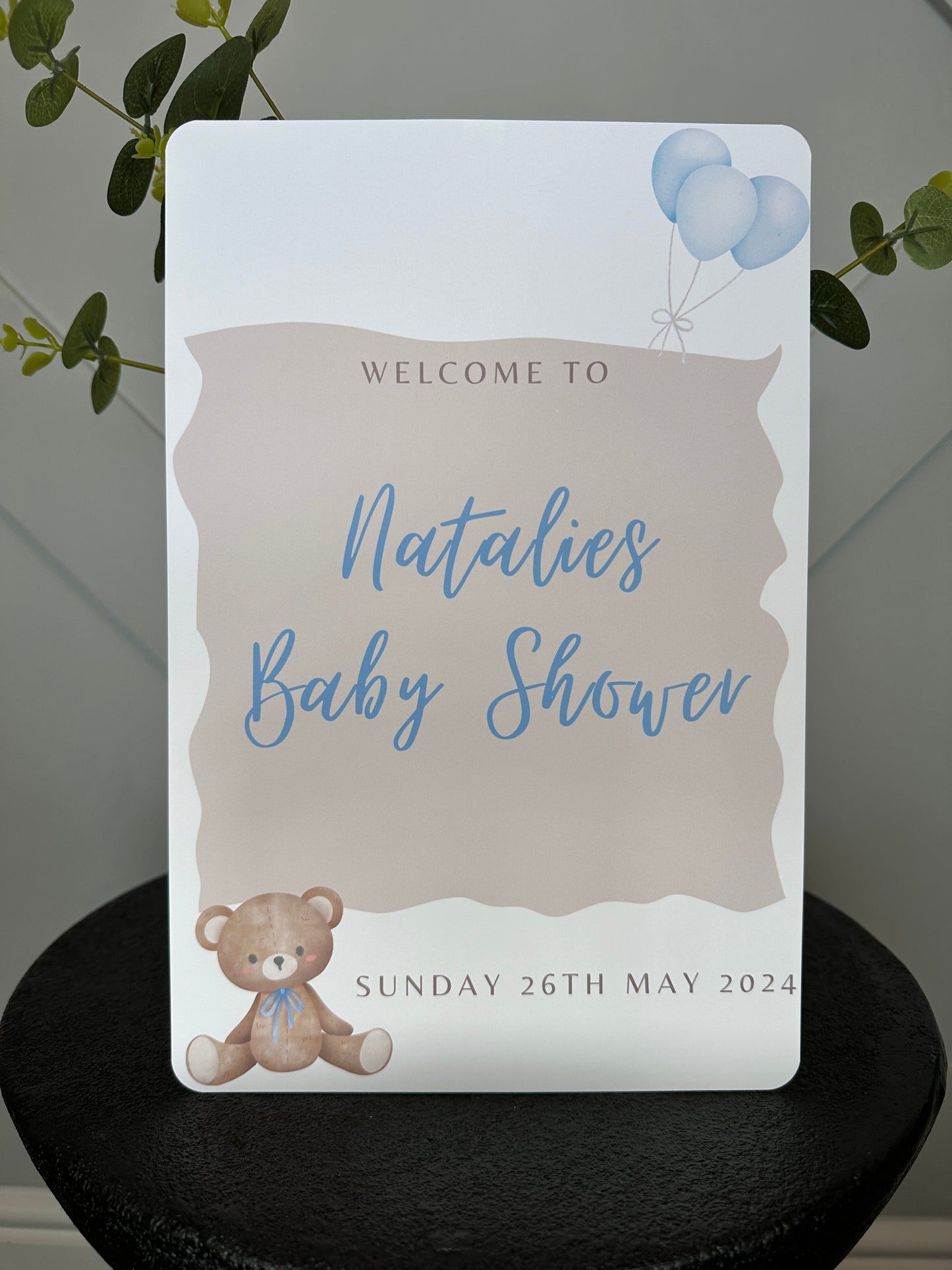 A4 Teddy Welcome Sign