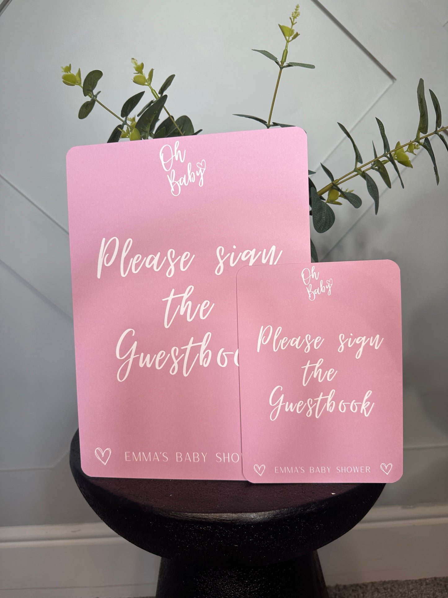 Pink A4 Guestbook Sign