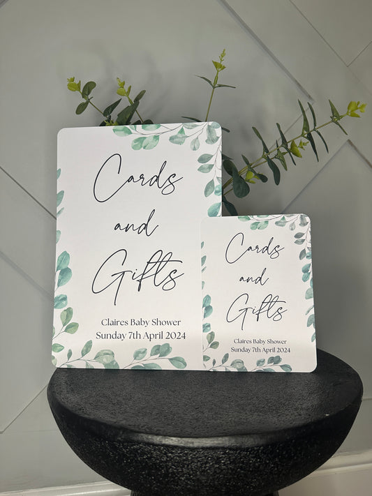 Eucalyptus Cards and Gifts Sign, A4 or 5x7 Sized