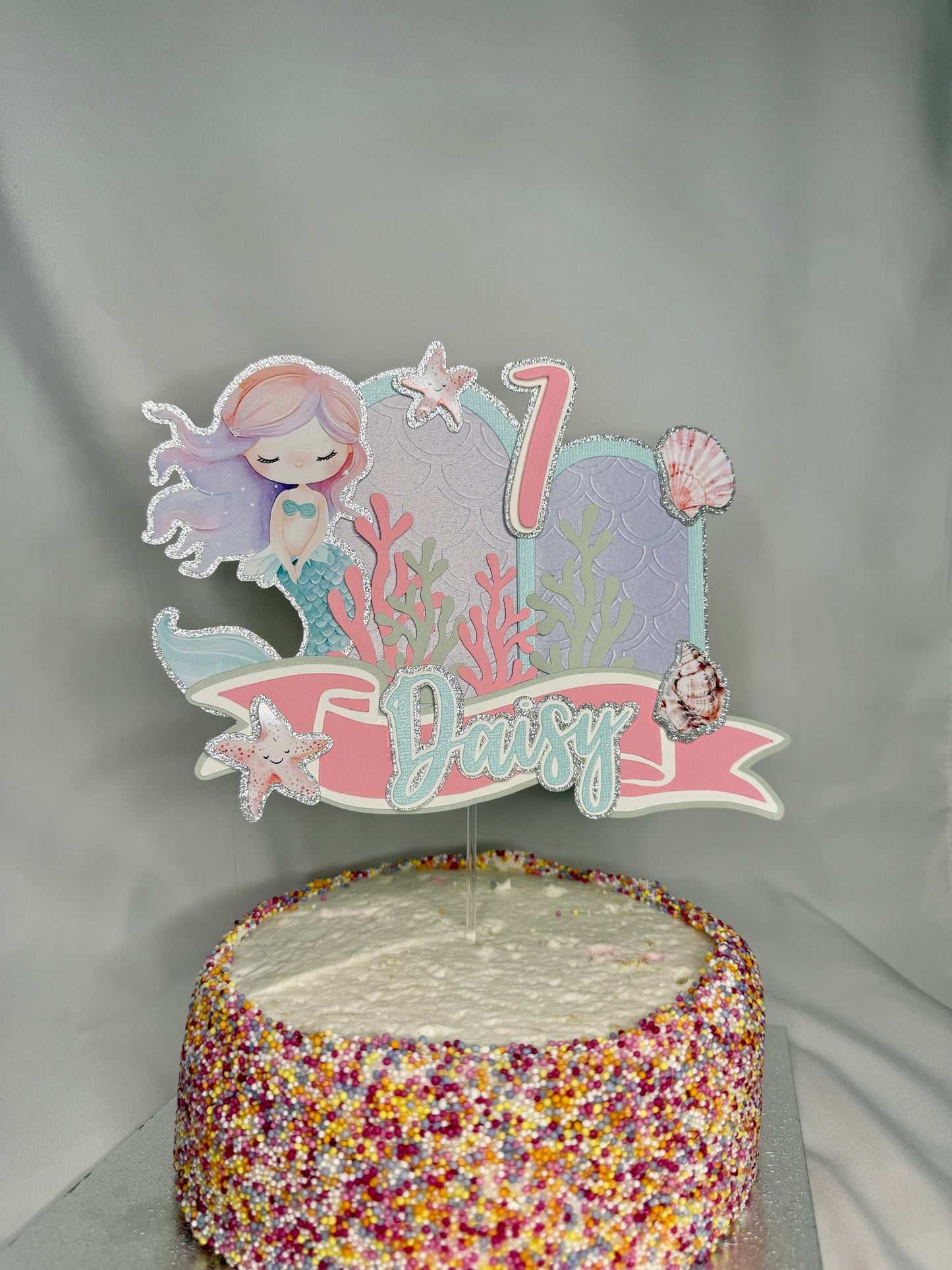 Watercolour Mermaid Cake Topper