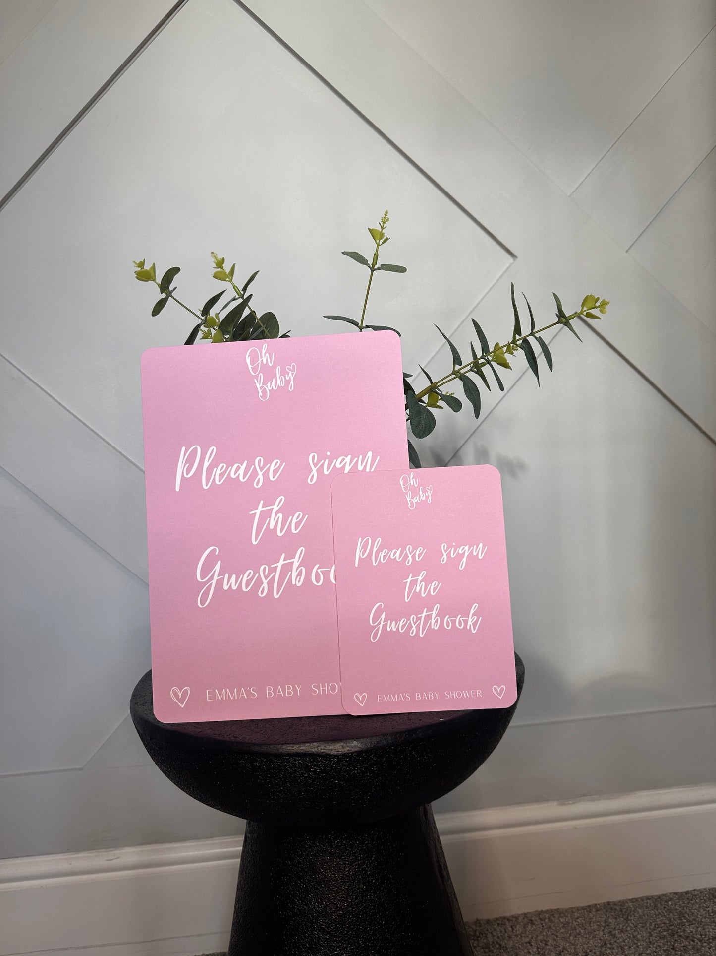 Pink A4 Guestbook Sign