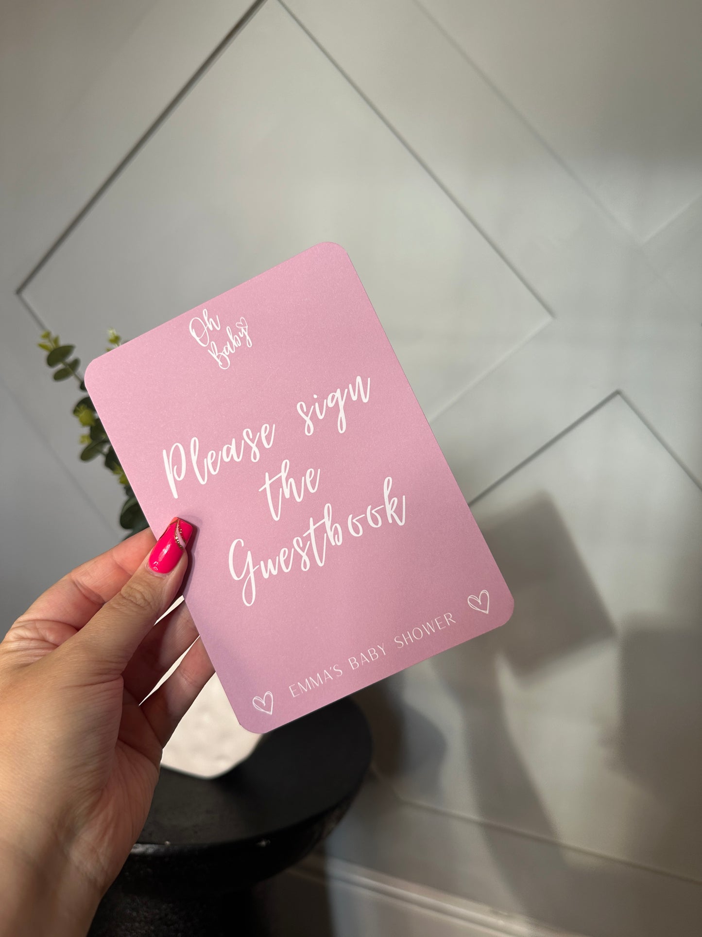 Pink A4 Guestbook Sign