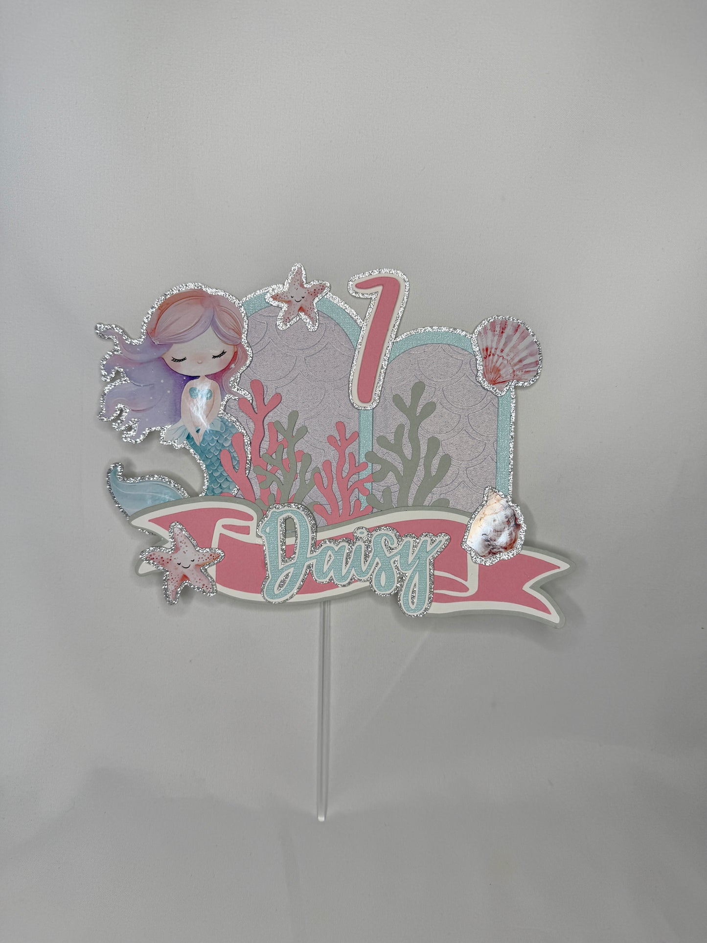 Watercolour Mermaid Cake Topper