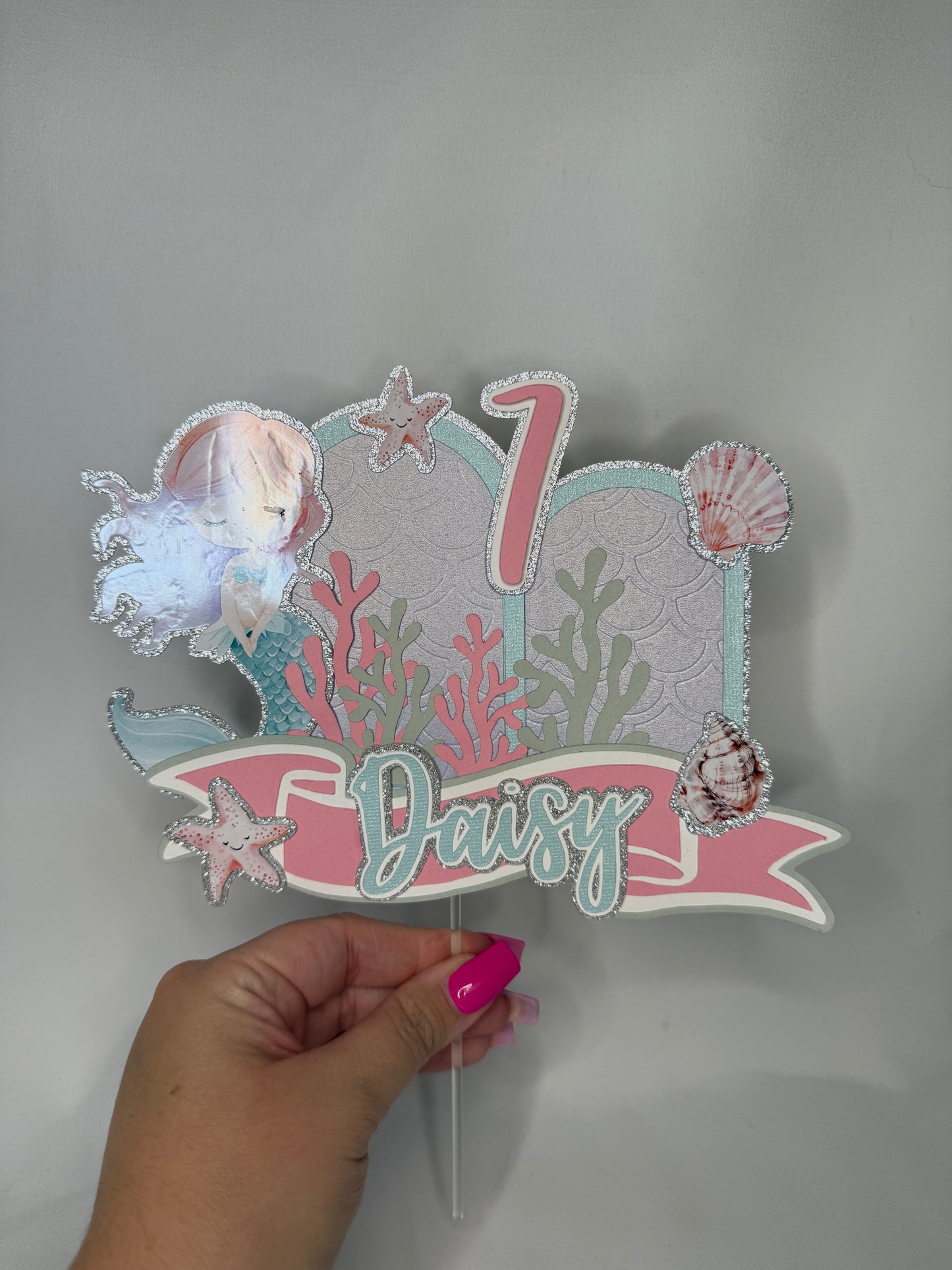 Watercolour Mermaid Cake Topper