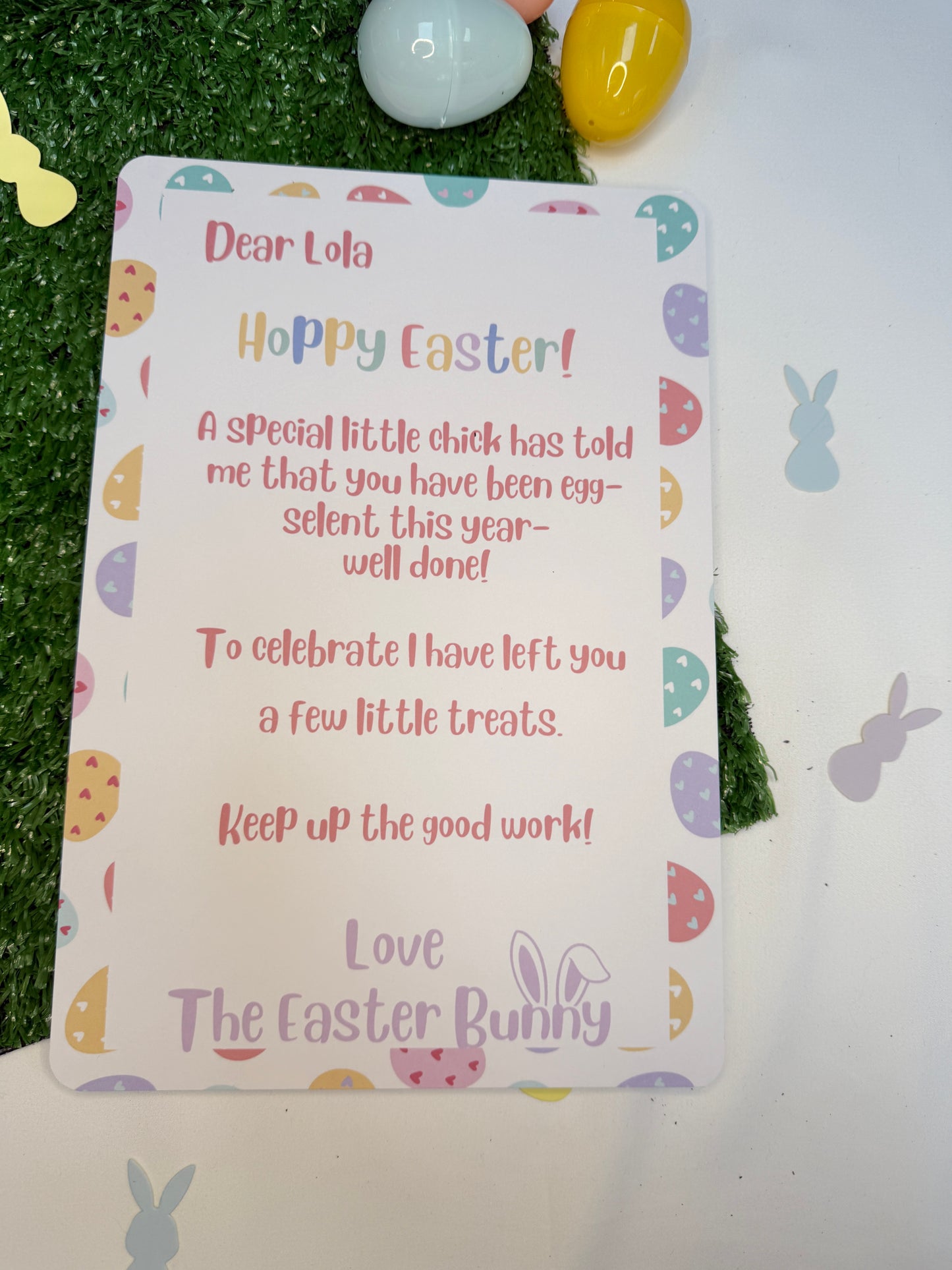 Personalised White A4 Letter From The Easter Bunny