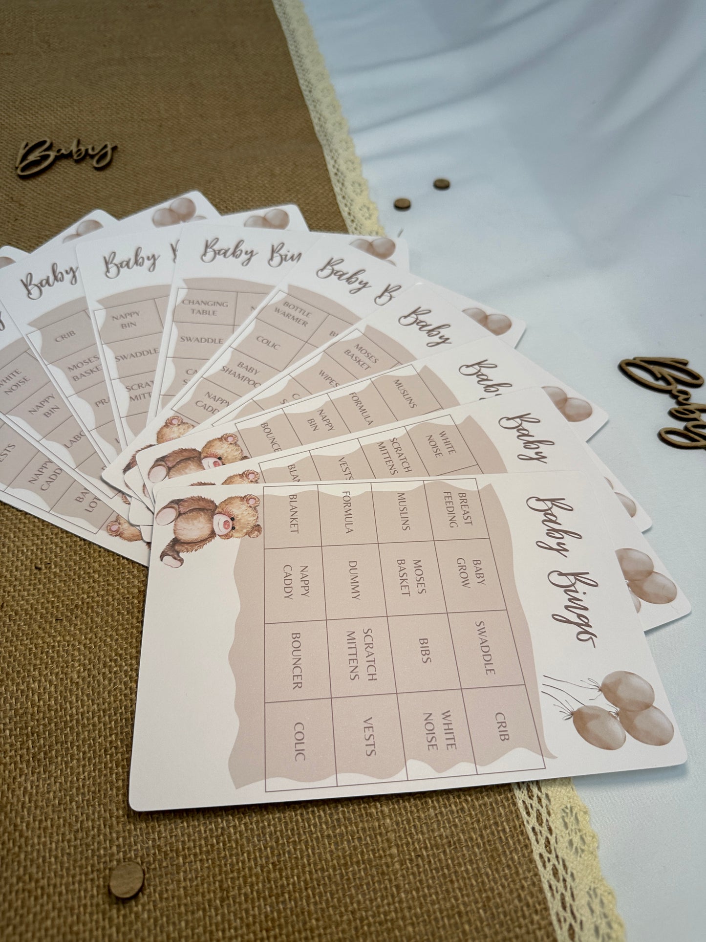 Teddy Bear Baby Bingo, Includes 10 varieties of cards and call sheet.
