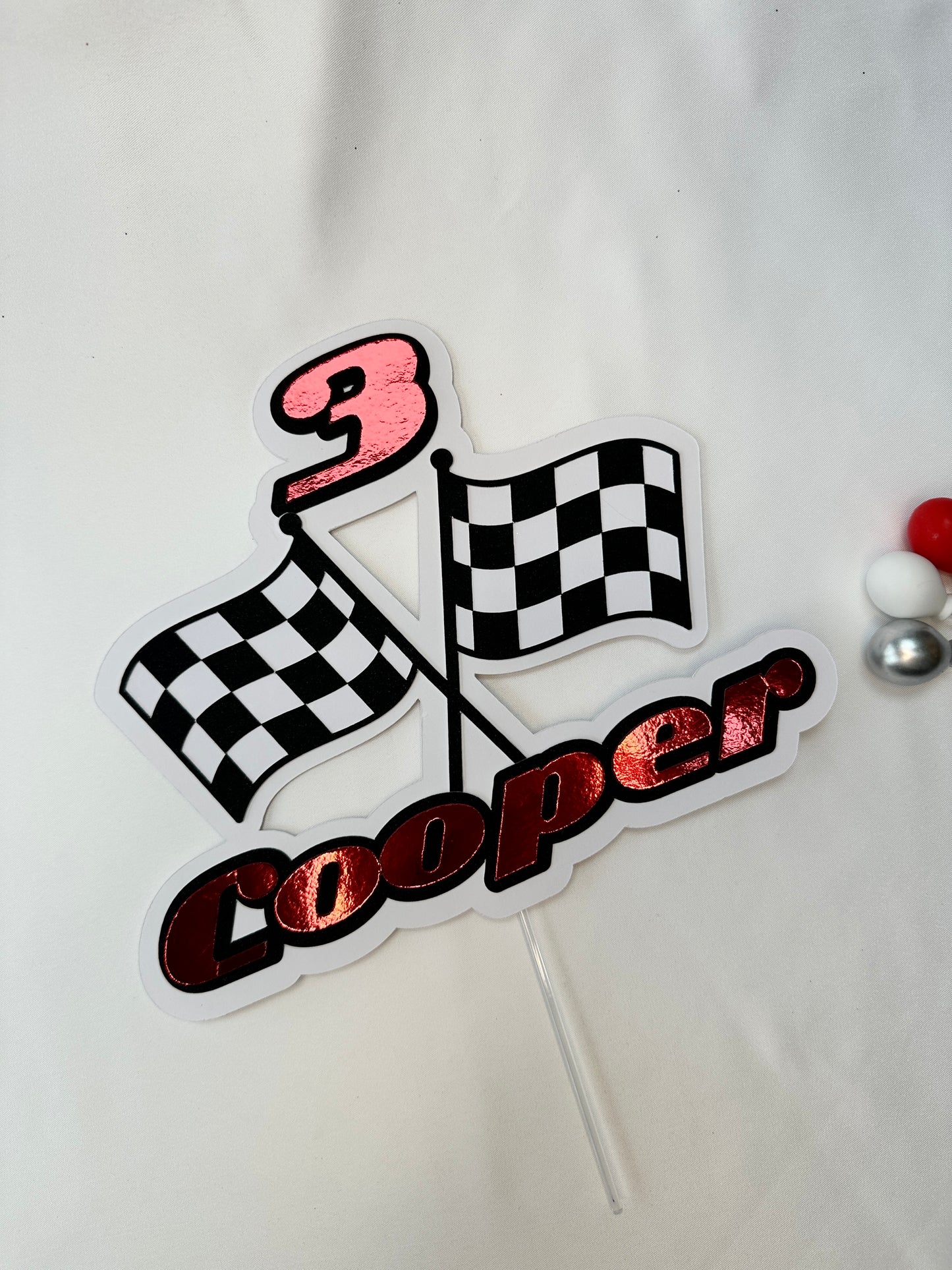 Racing Flag Cake Topper