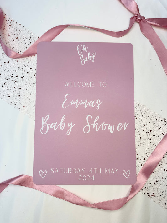 A4 Pink Welcome Sign