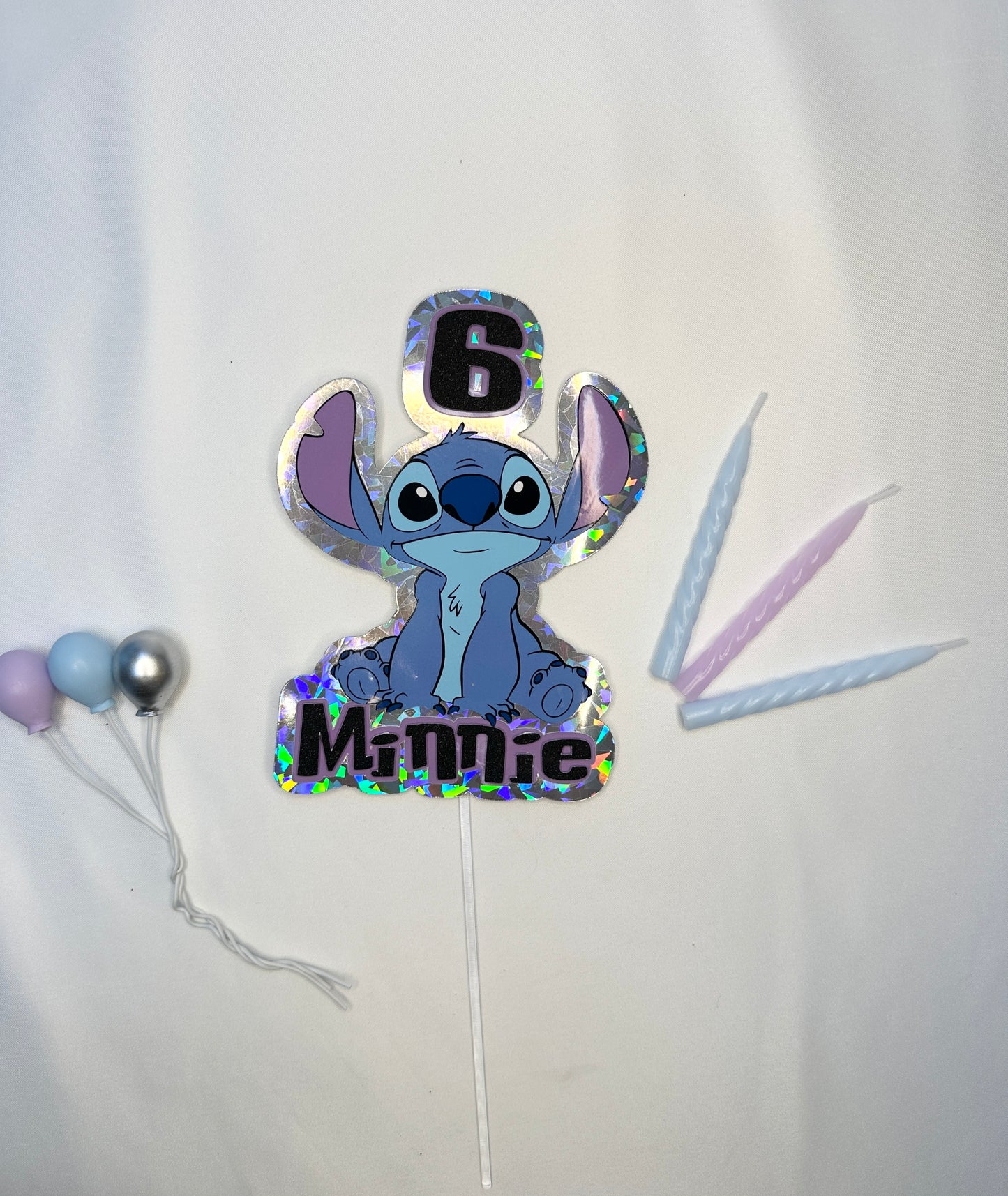 Stitch Cake Topper, Personalised with Name and Age