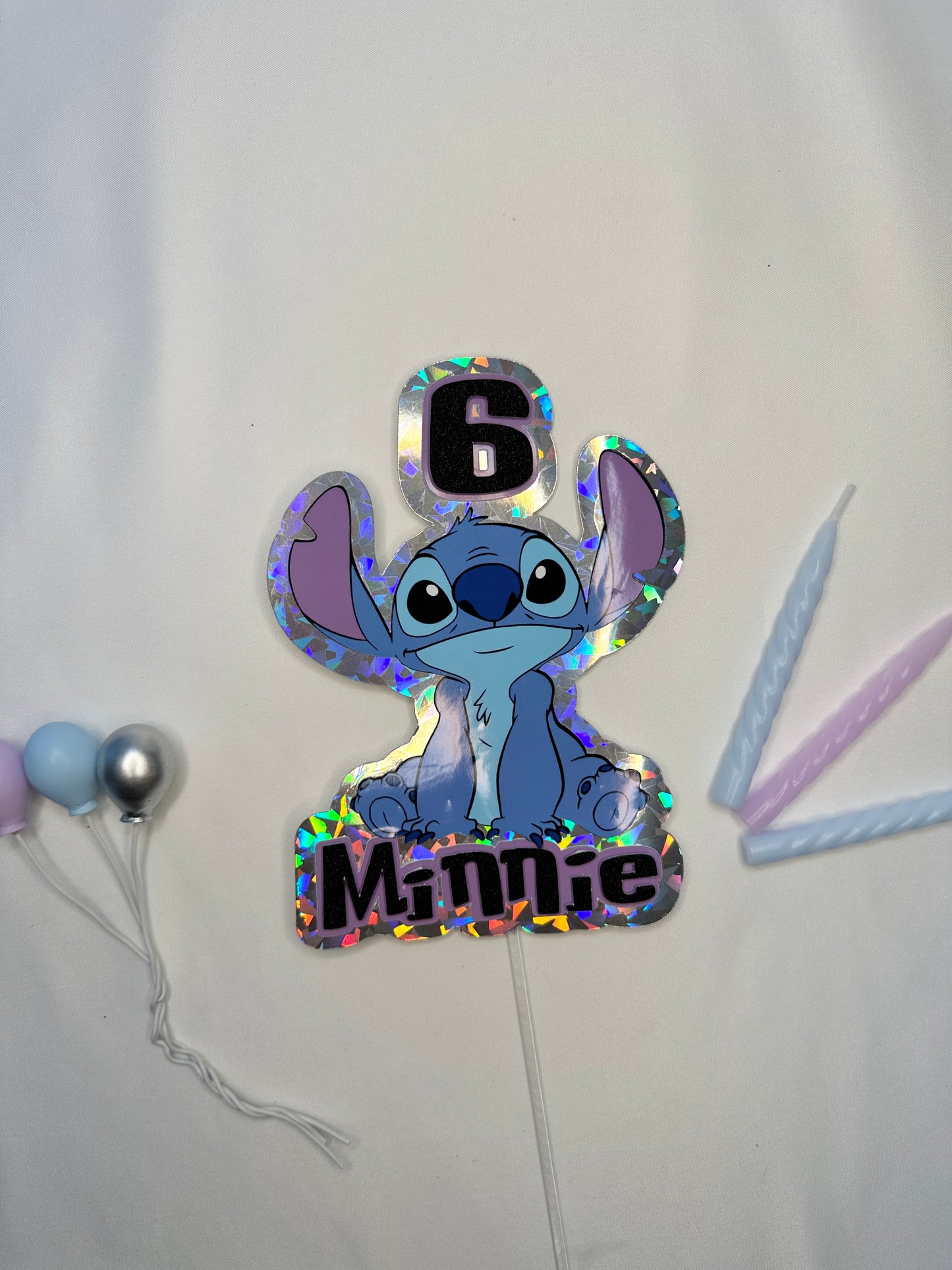 Stitch Cake Topper, Personalised with Name and Age