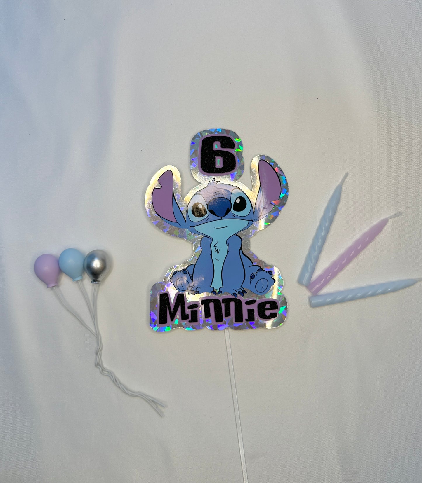 Stitch Cake Topper, Personalised with Name and Age