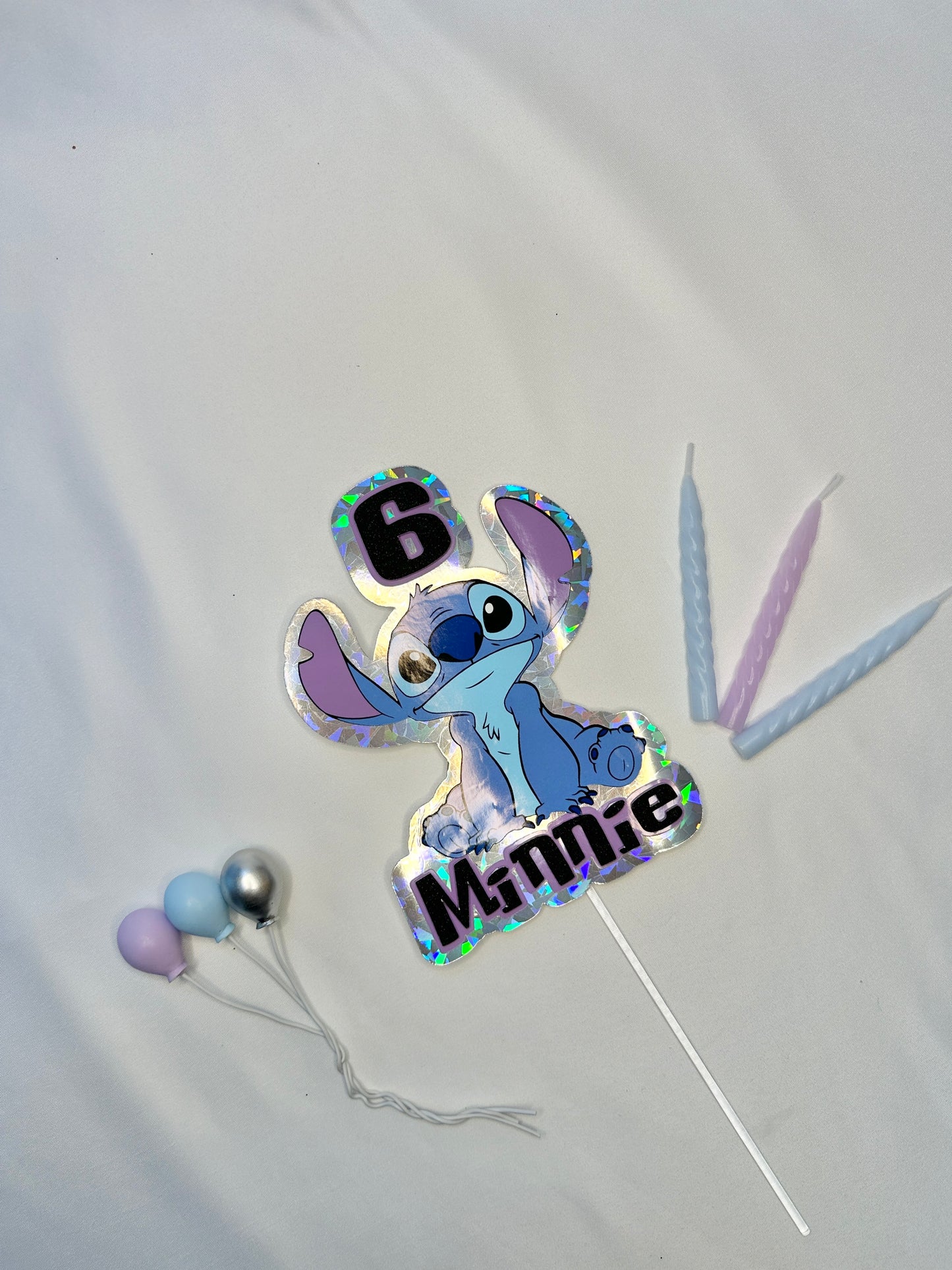 Stitch Cake Topper, Personalised with Name and Age