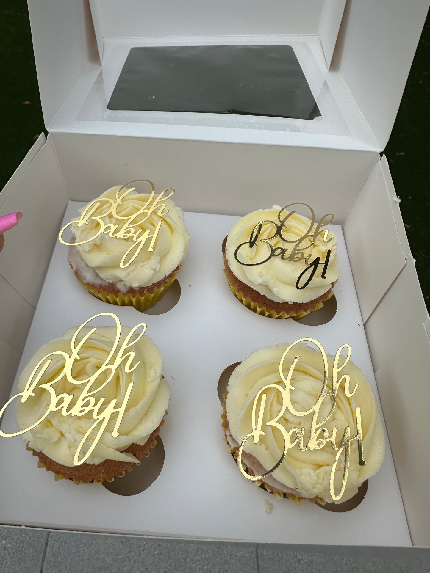 Gold Oh Baby Cupcake Toppers