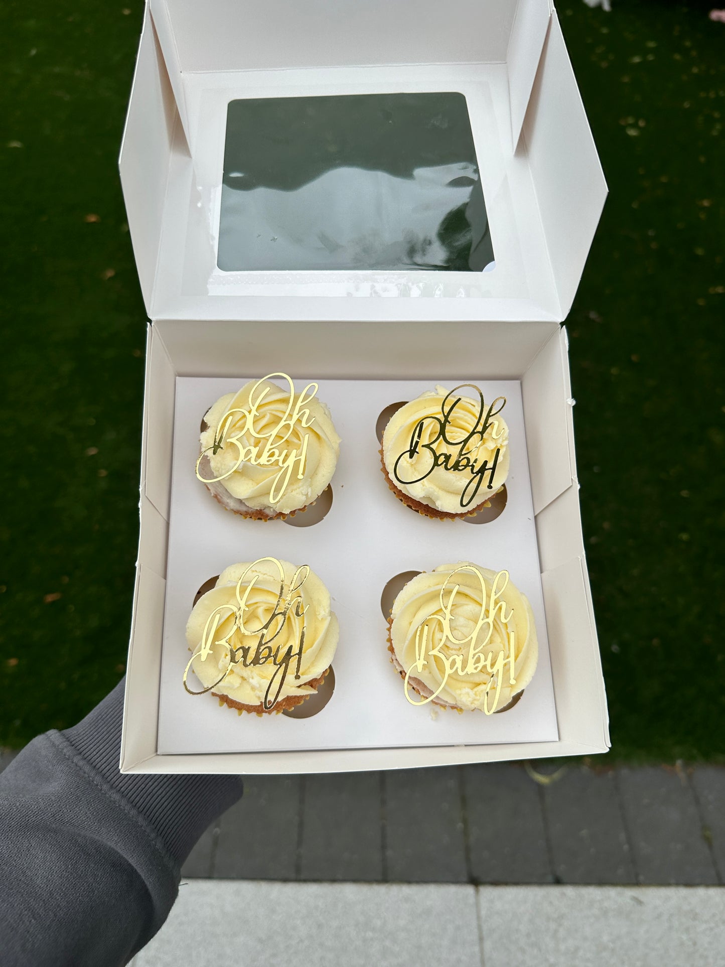 Gold Oh Baby Cupcake Toppers