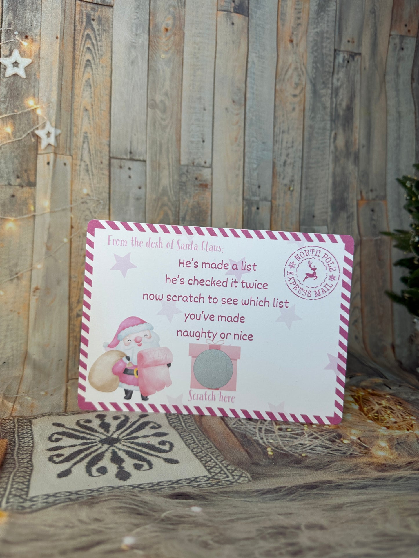 Pink Naughty or Nice Scratch Cards- Set of 2.