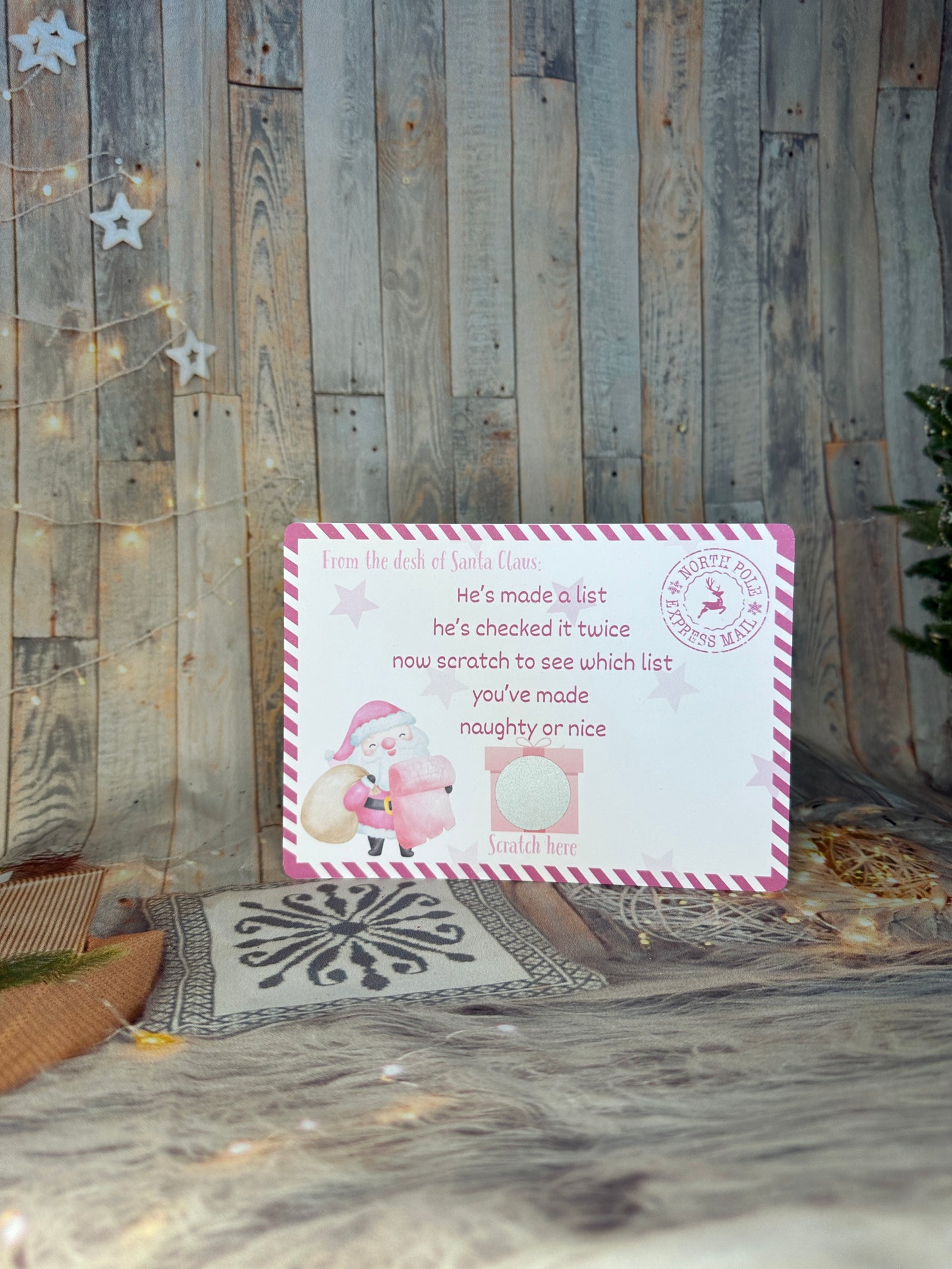 Pink Naughty or Nice Scratch Cards- Set of 2.