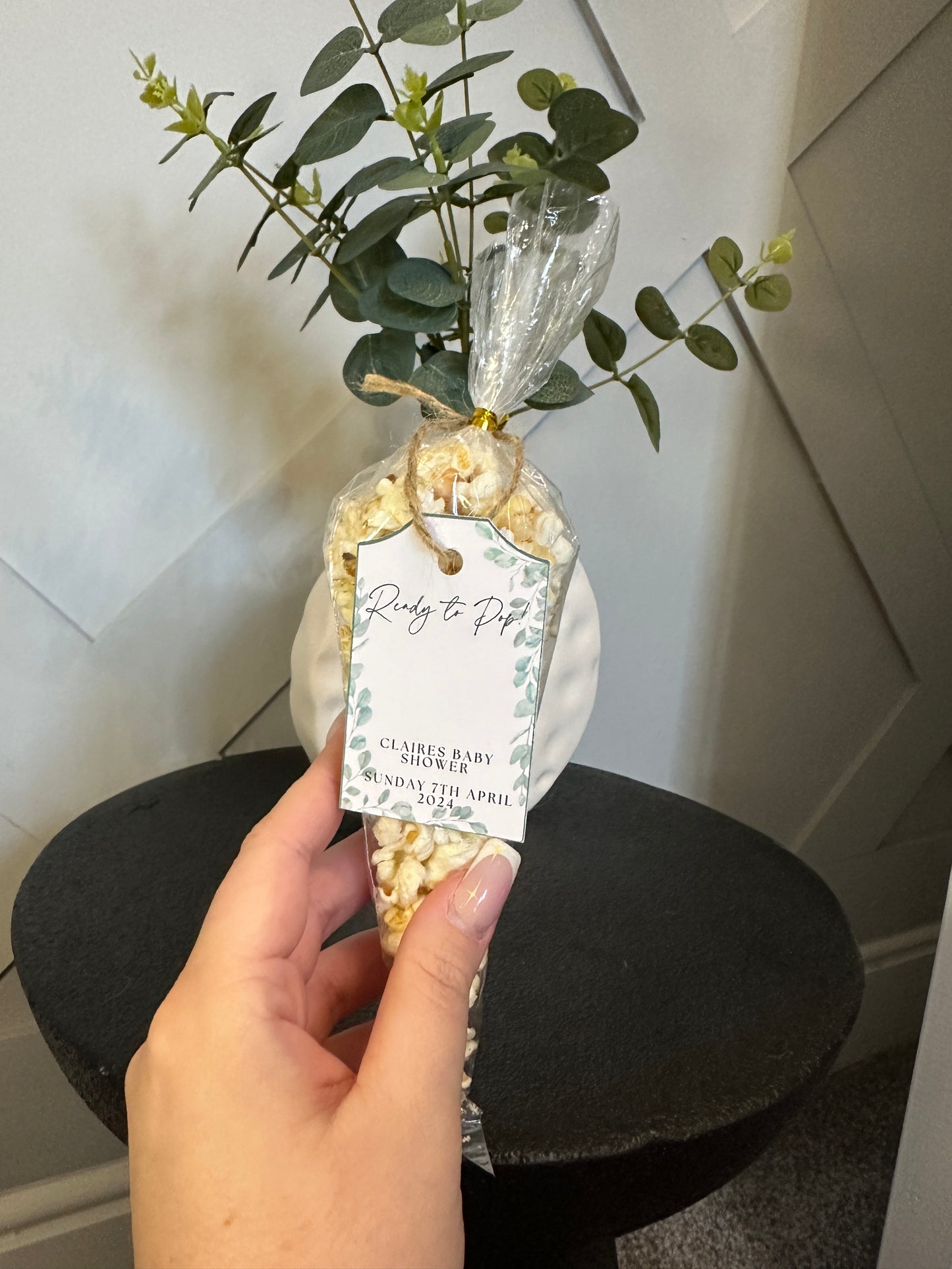 Green Eucalyptus 'Ready To Pop' Customisable Bottle & Gift Tags (x10)