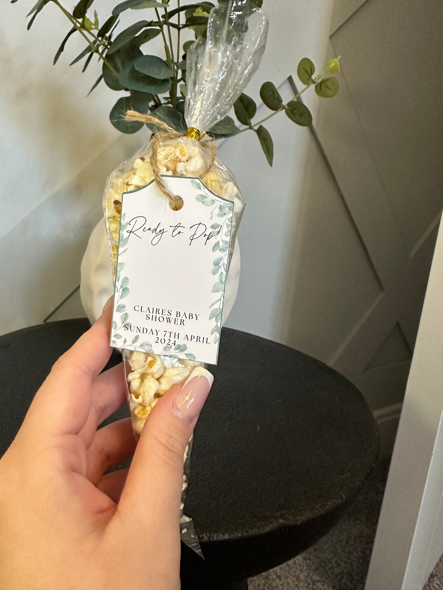 Green Eucalyptus 'Ready To Pop' Customisable Bottle & Gift Tags (x10)