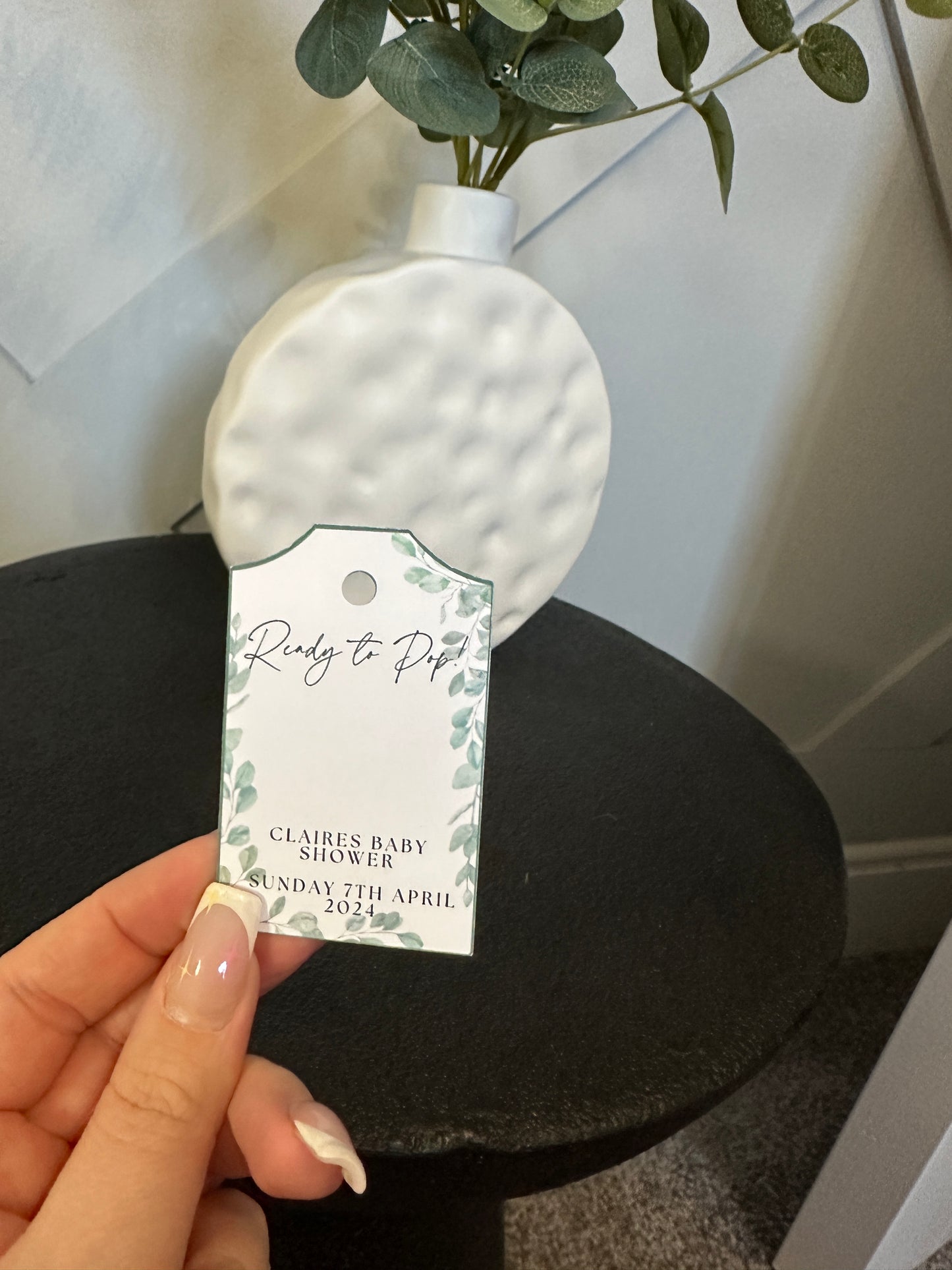 Green Eucalyptus 'Ready To Pop' Customisable Bottle & Gift Tags (x10)