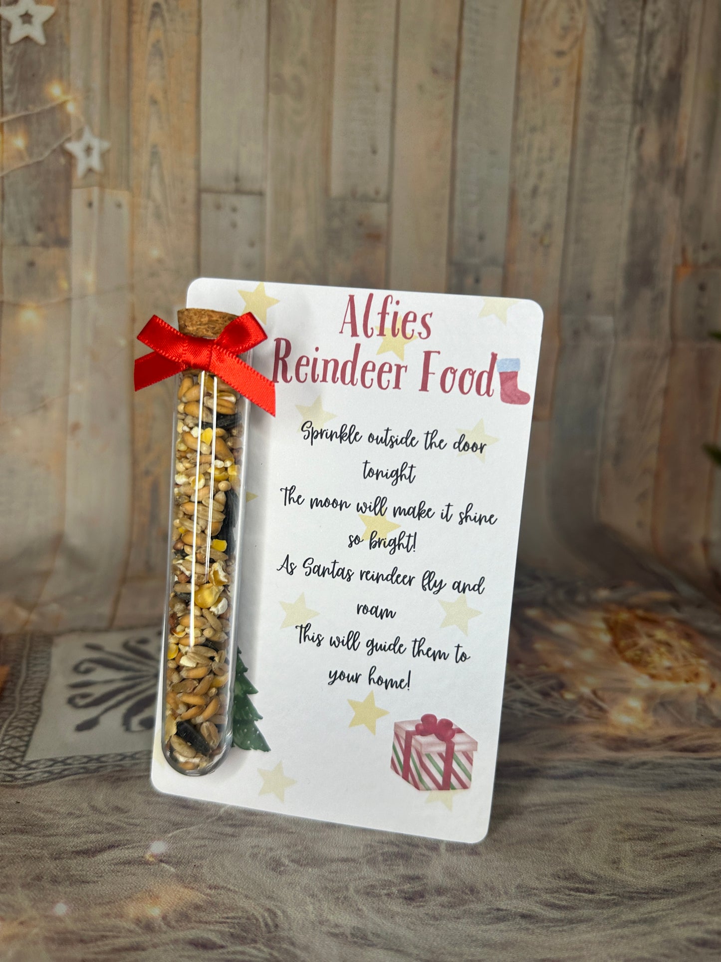 Red Personalised Reindeer Food