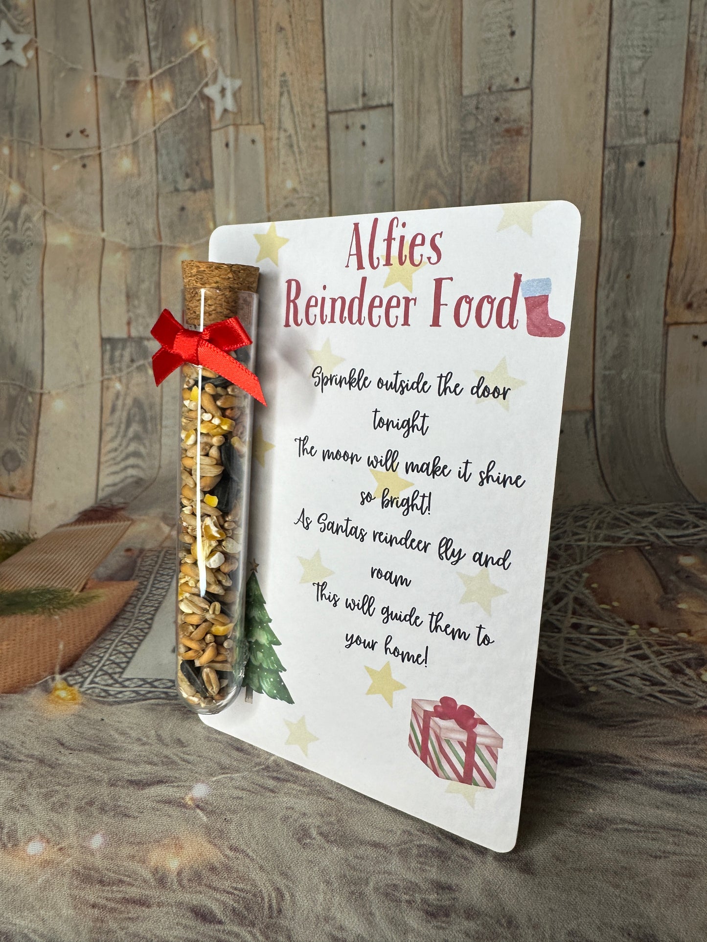 Red Personalised Reindeer Food