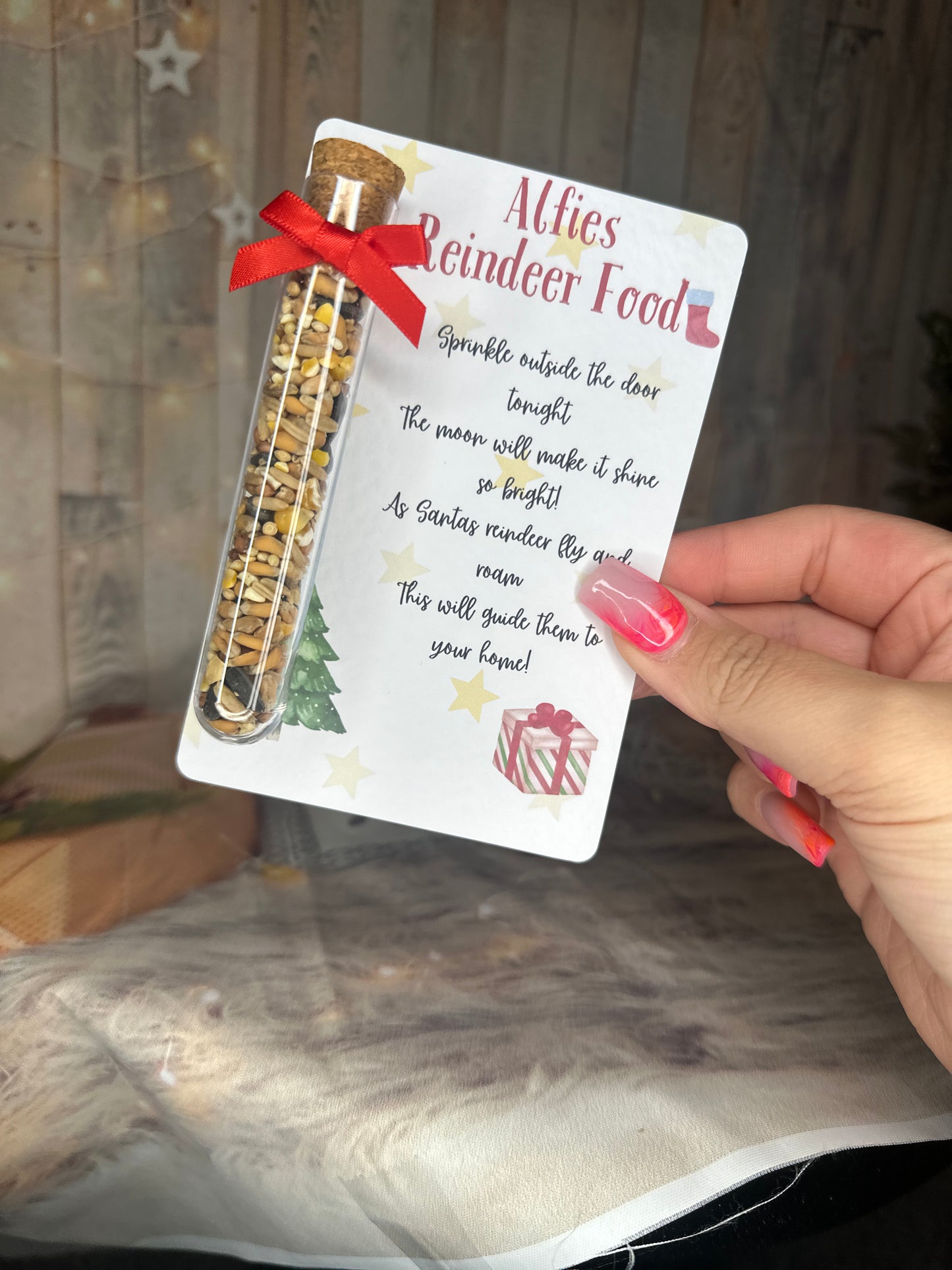 Red Personalised Reindeer Food