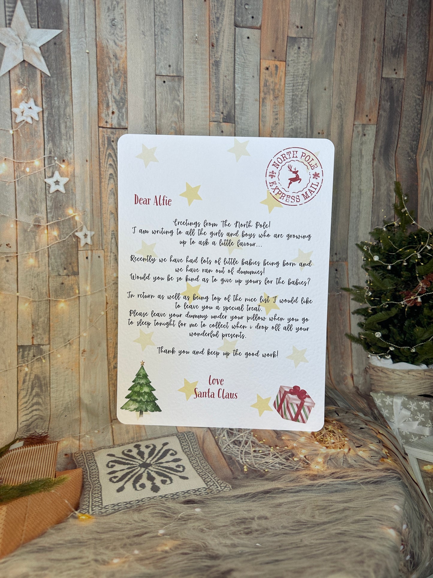 Personalised A4 Letter From Santa Asking Child to Give Up Dummy- A4 Size