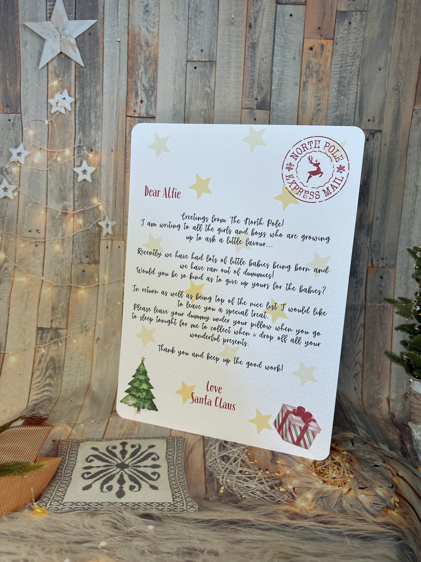 Personalised A4 Letter From Santa Asking Child to Give Up Dummy- A4 Size