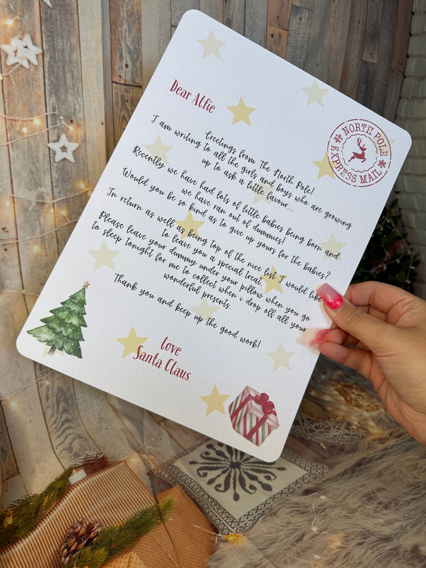 Personalised A4 Letter From Santa Asking Child to Give Up Dummy- A4 Size