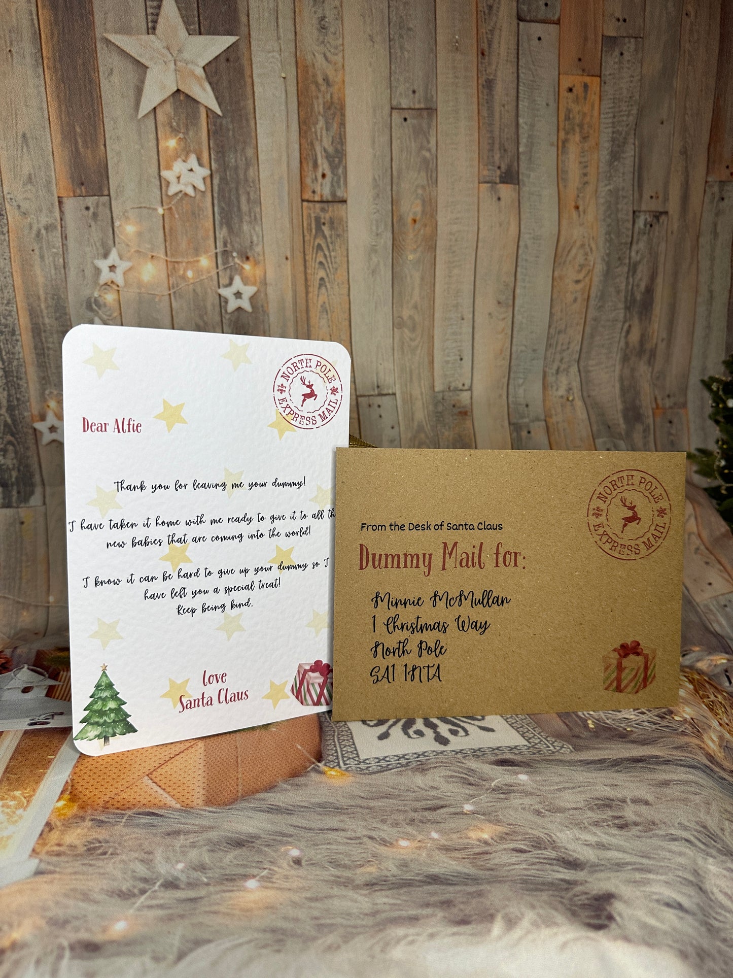 Red Letter From Santa Thanking The Child For Giving Up The Dummy- 5x7, Personalised