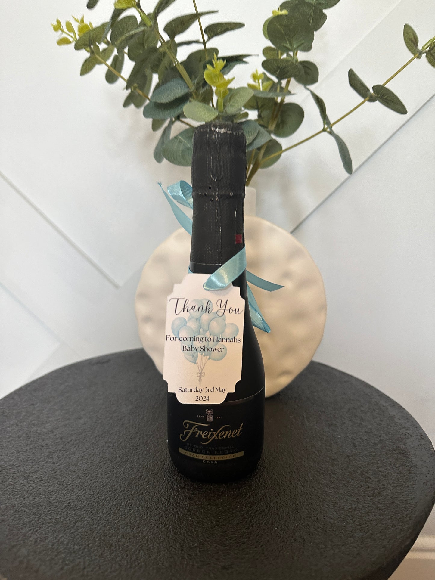 Blue 'Thank You' Customisable Bottle & Gift Tags (x10)