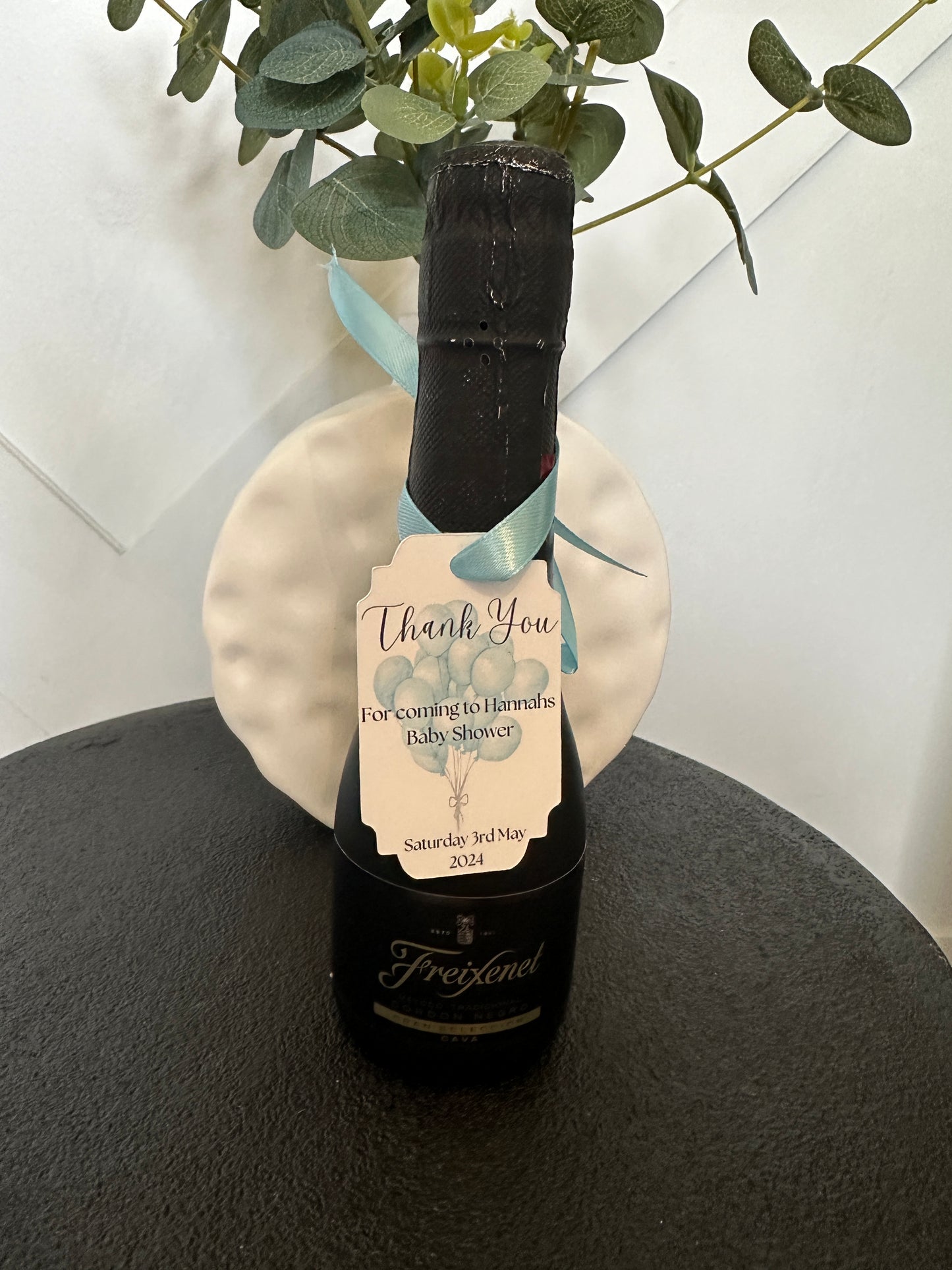 Blue 'Thank You' Customisable Bottle & Gift Tags (x10)