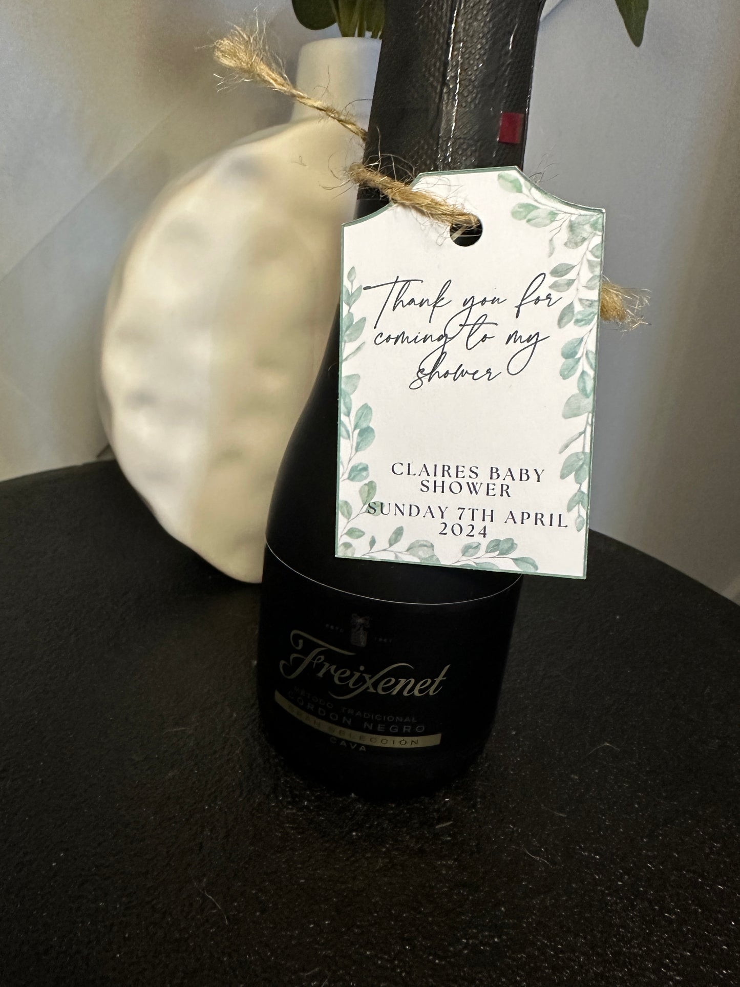 Green Eucalyptus 'Thank You' Customisable Bottle & Gift Tags (x10)