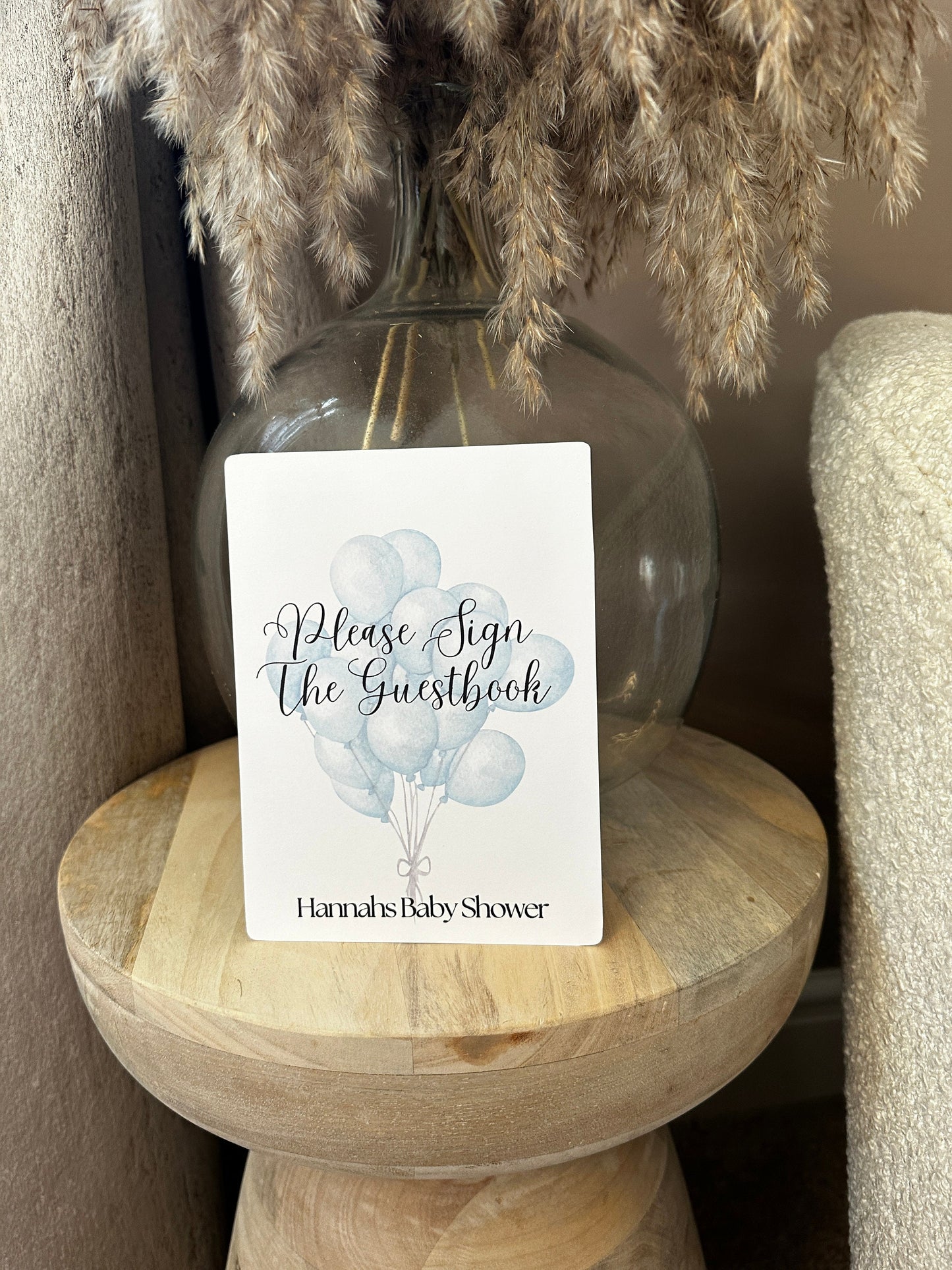 Blue Balloons Guestbook Sign, A4 or 5x7