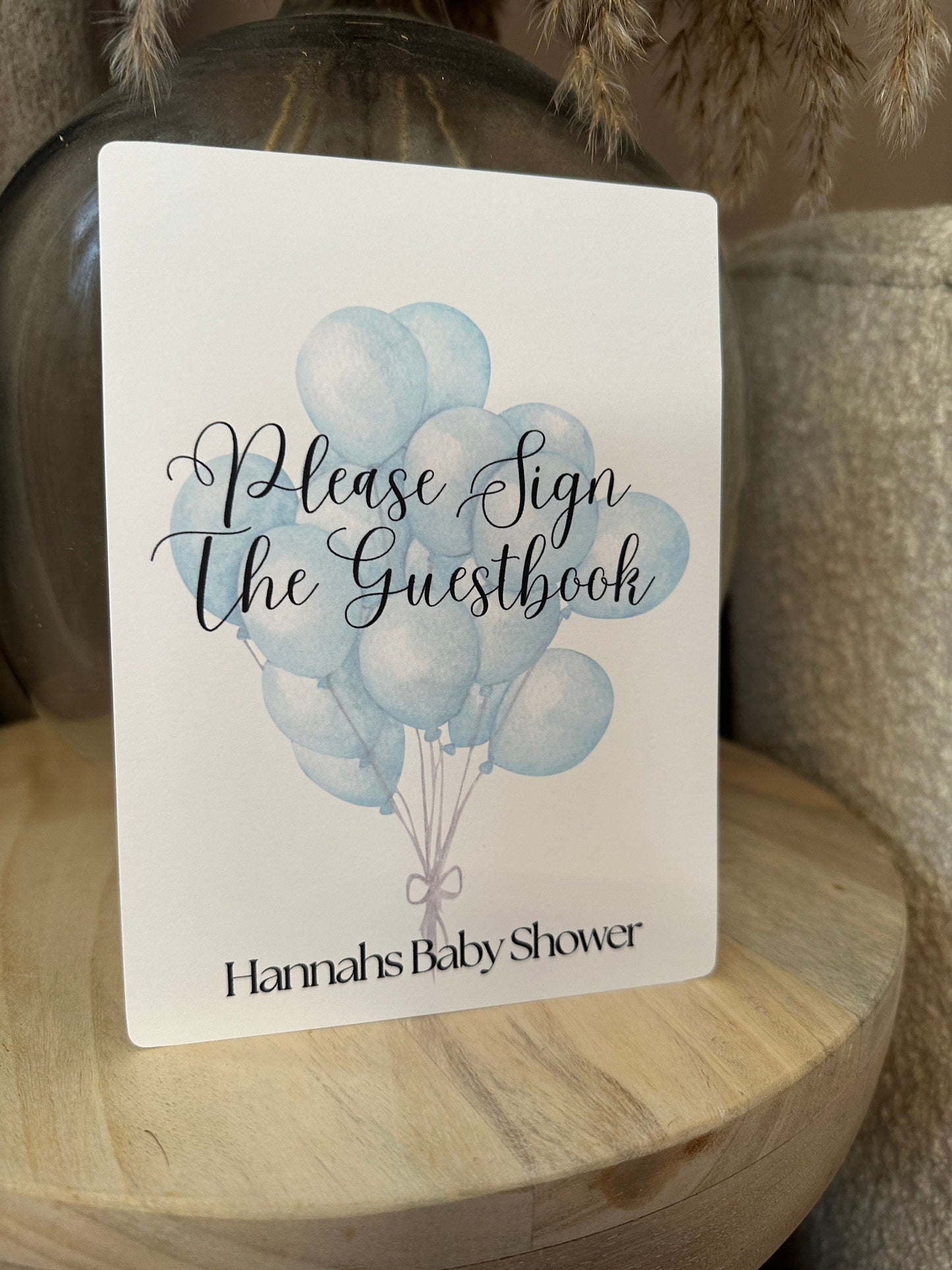 Blue Balloons Guestbook Sign, A4 or 5x7