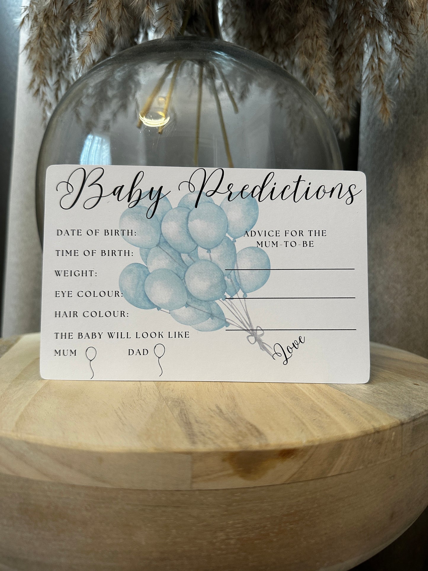 Blue Baby Shower Prediction Cards- Pack of 10