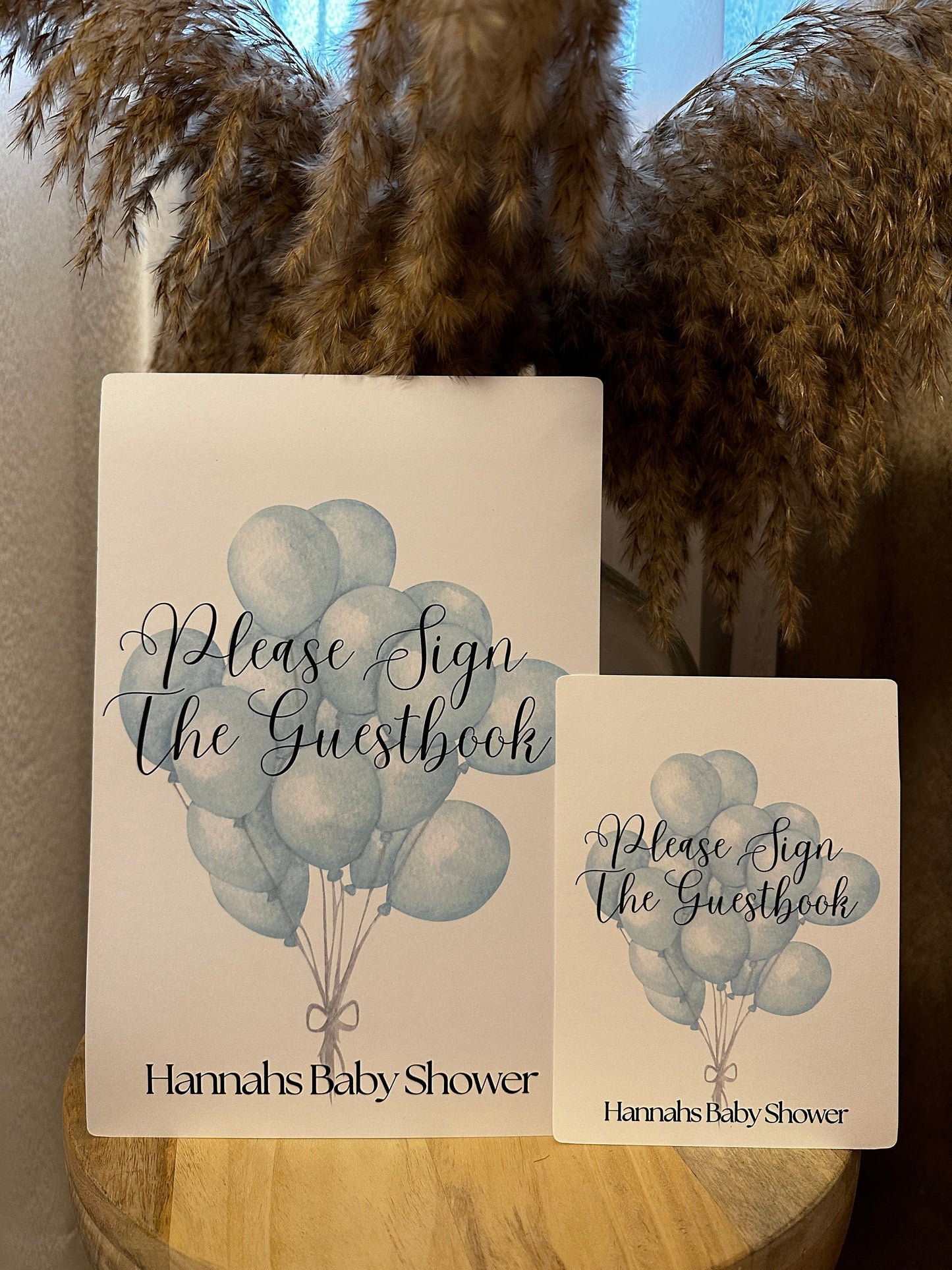 Blue Balloons Guestbook Sign, A4 or 5x7