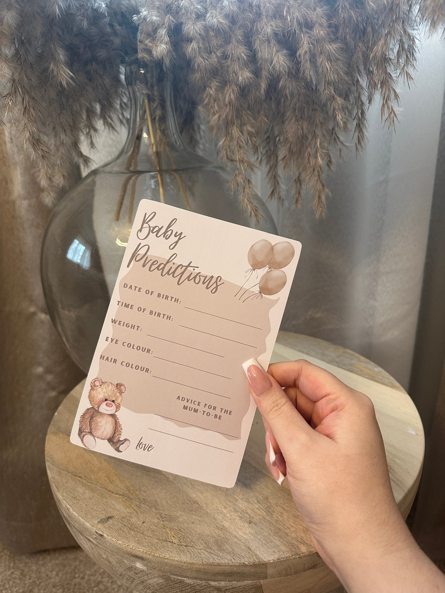 Teddy Bear Baby Prediction Cards