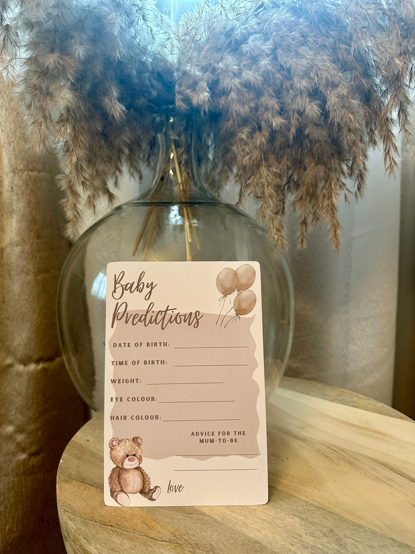 Teddy Bear Baby Prediction Cards