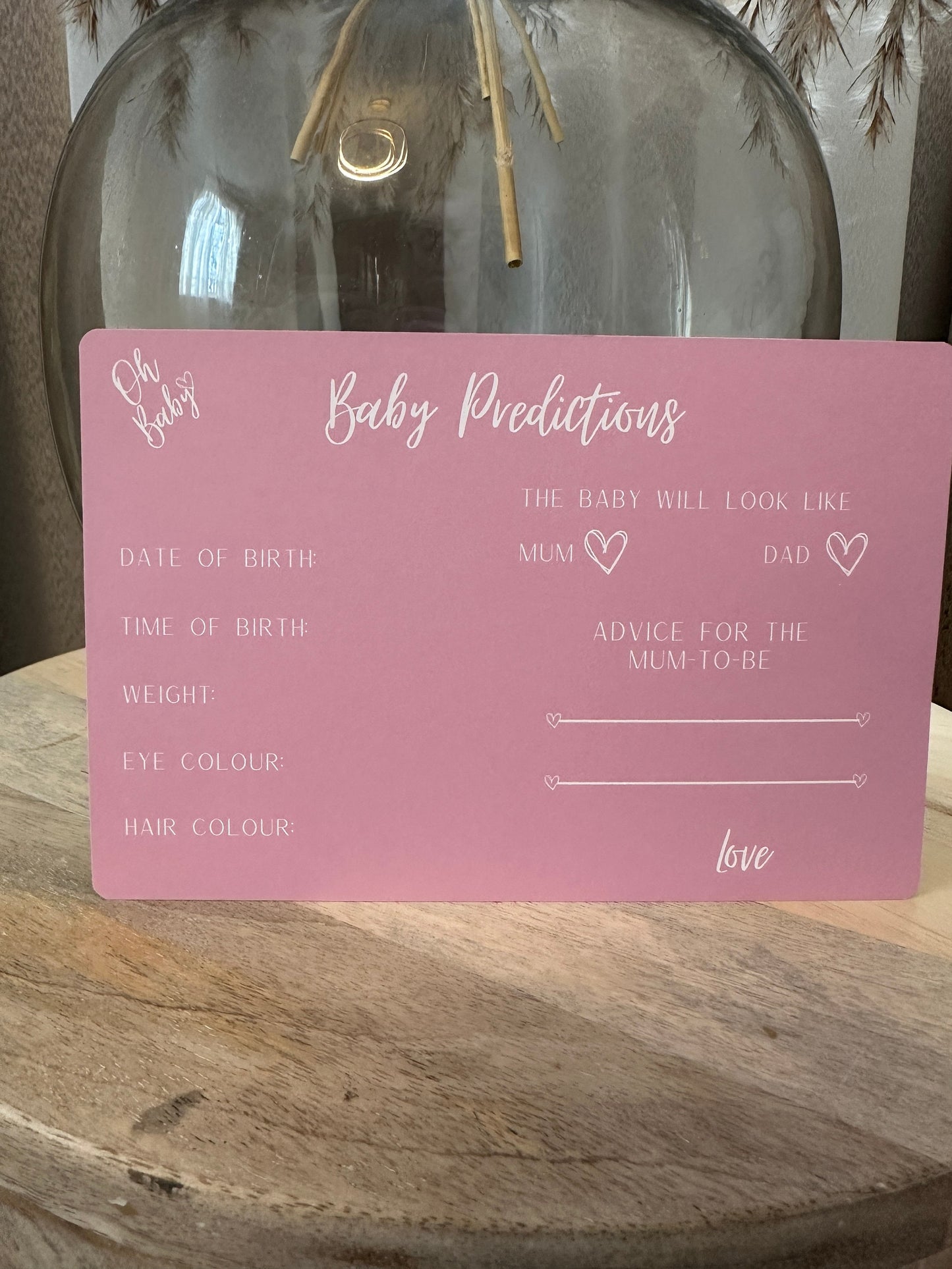 Pink Prediction Cards