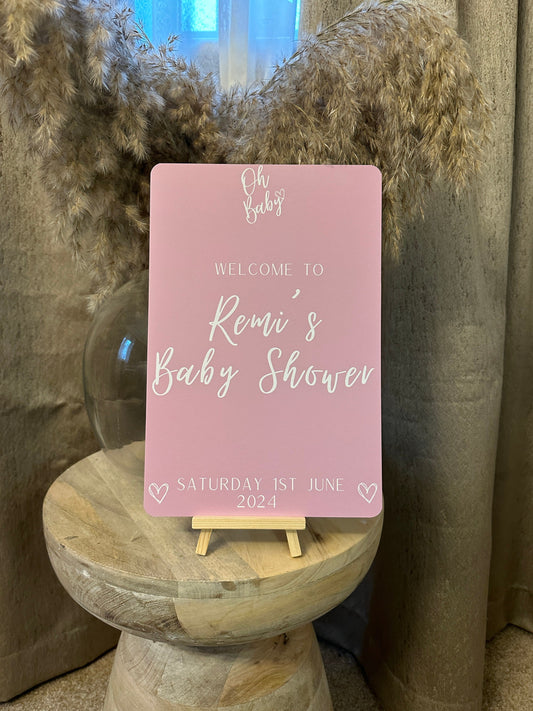 A4 Pink Welcome Sign