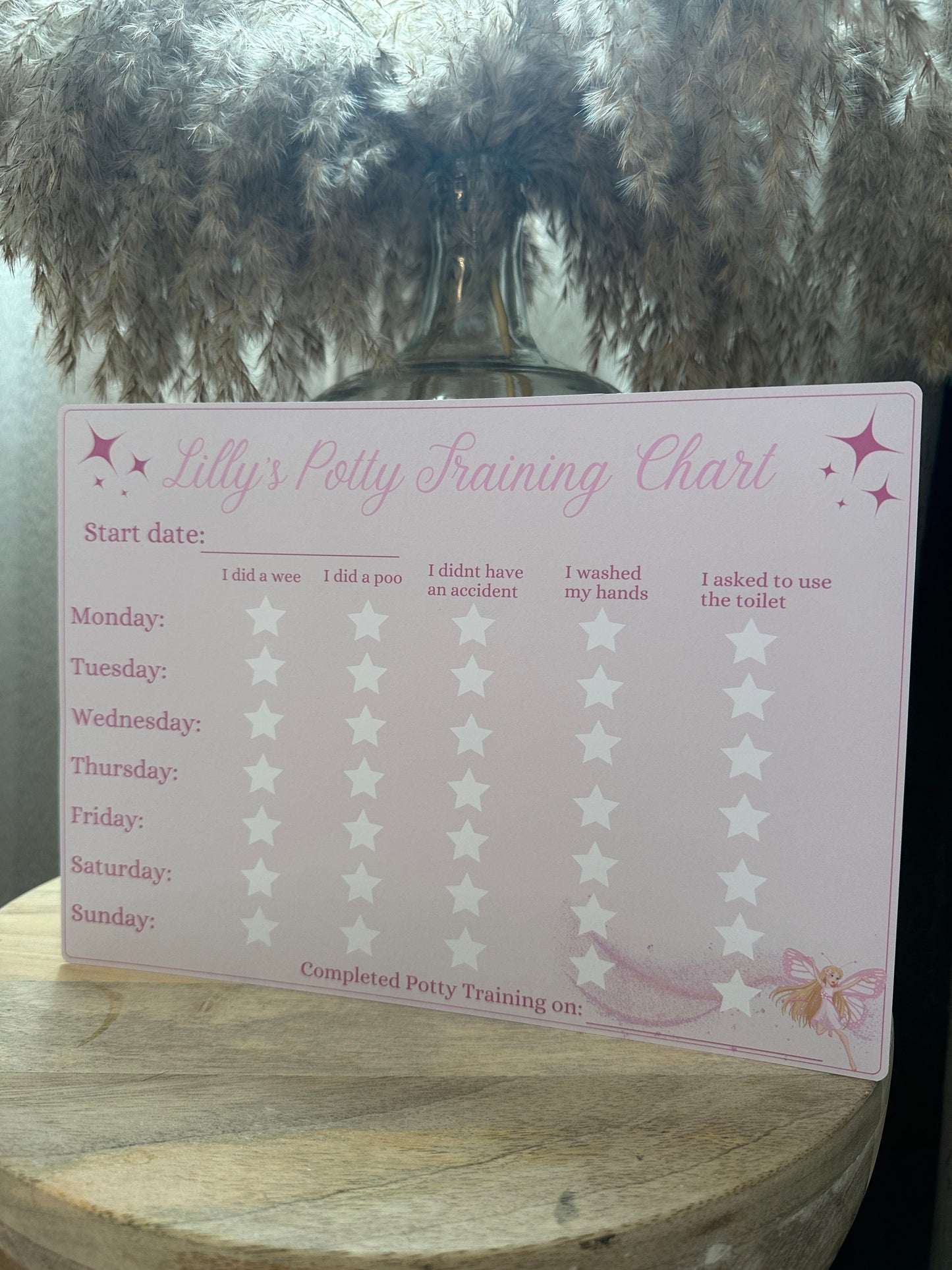 Pink Potty Training Chart