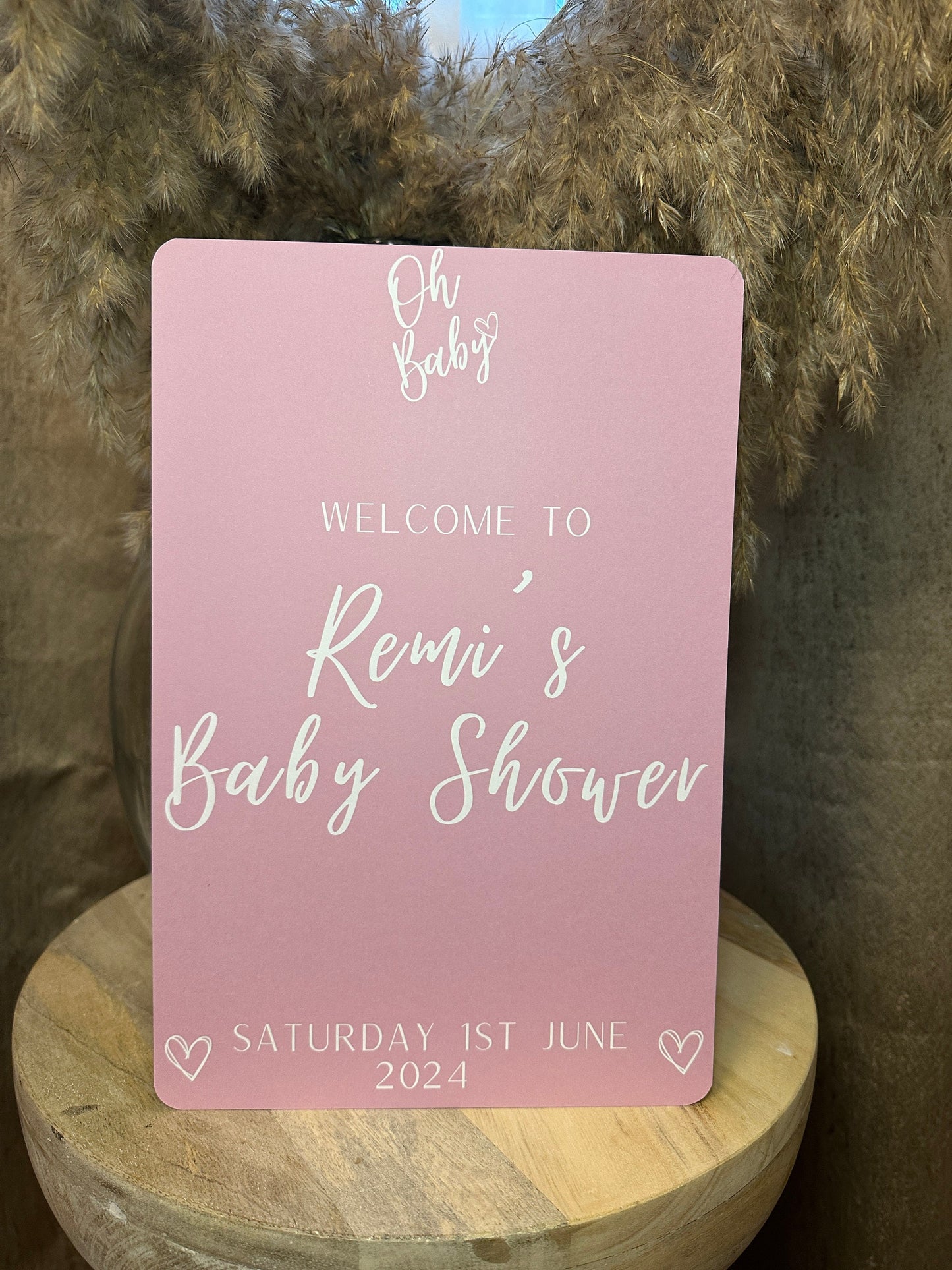 A4 Pink Welcome Sign