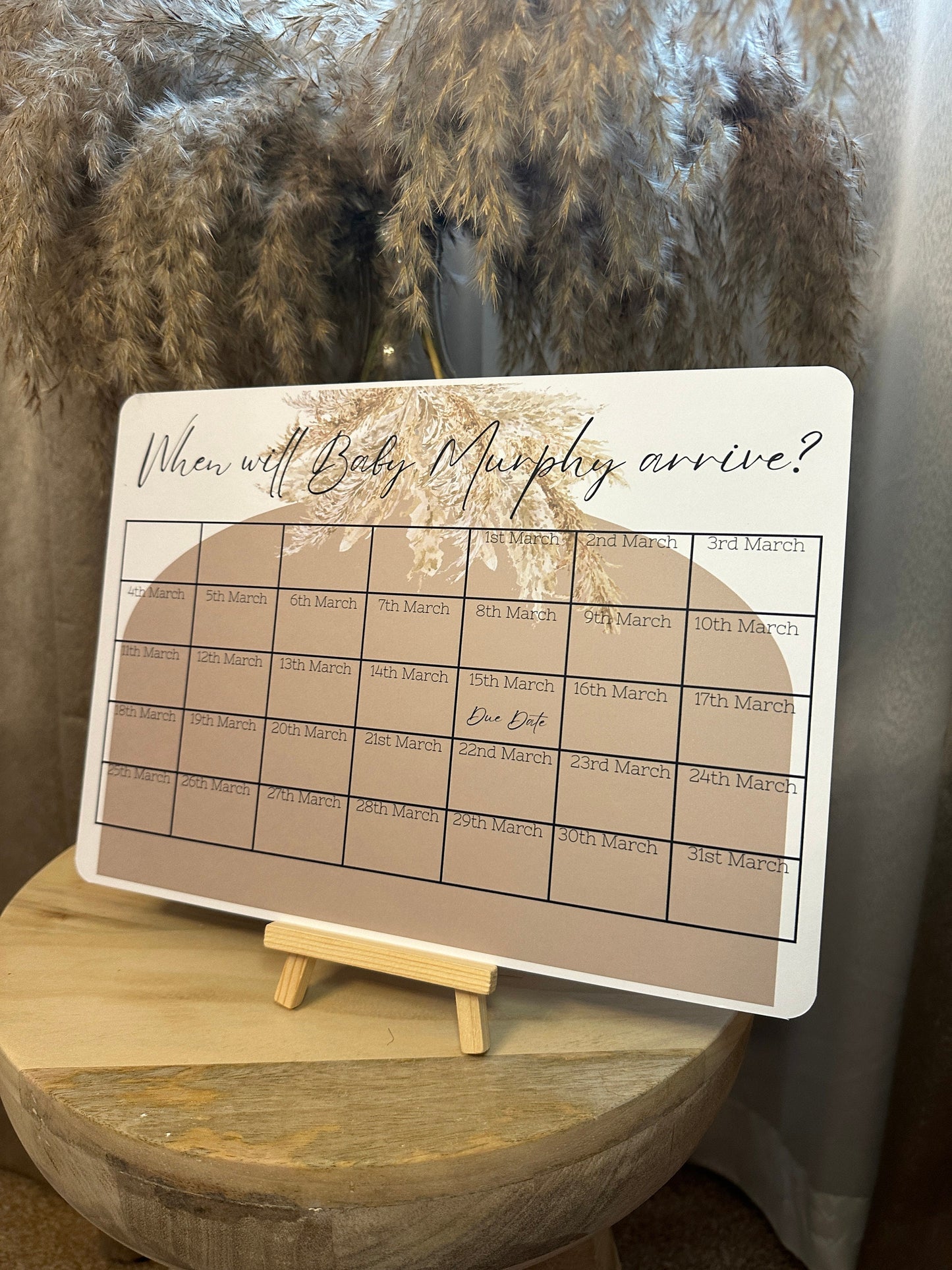 Pampas Baby Due Date Calendar Game